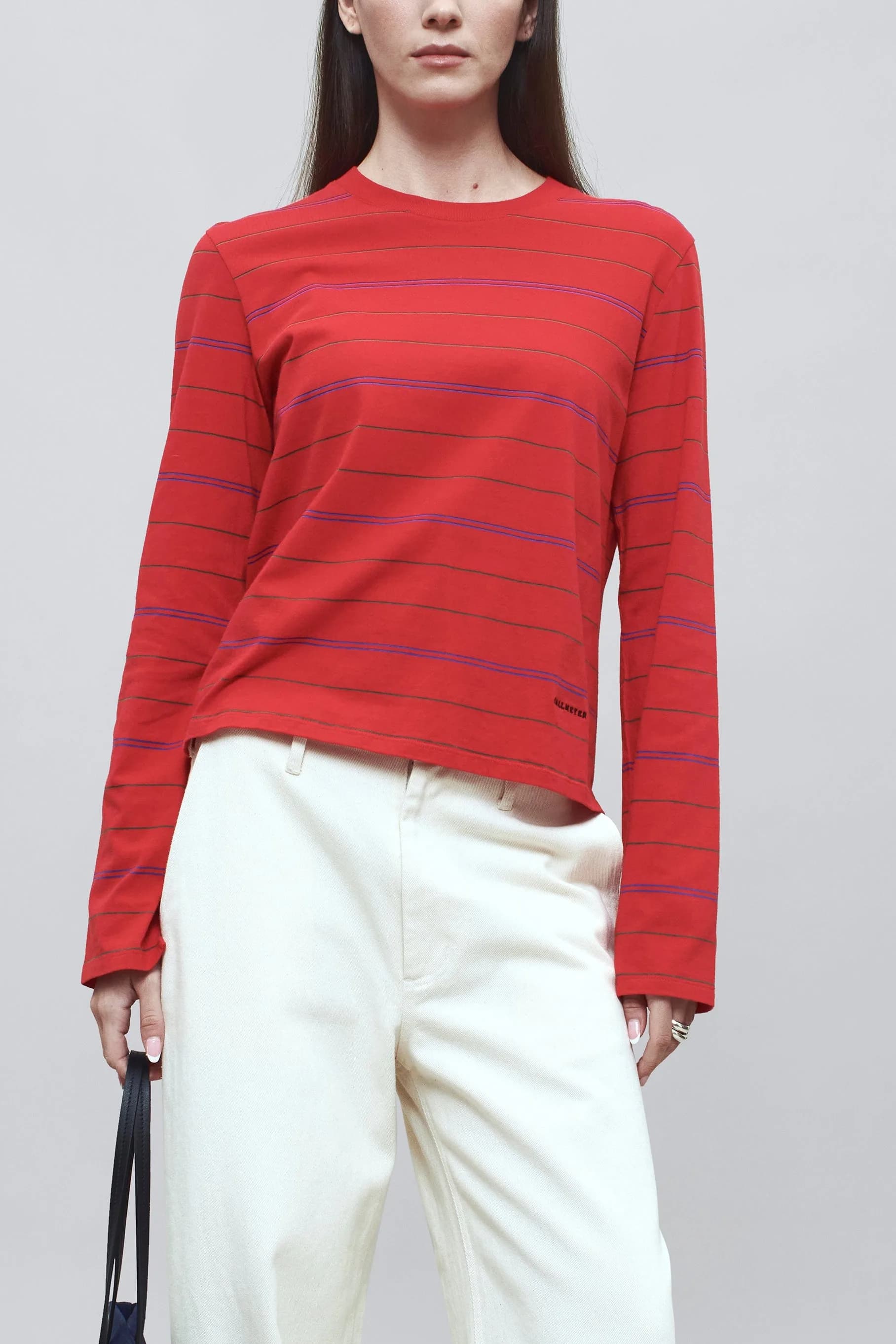 Wynn Long Sleeve in Crimson Multi Stripe