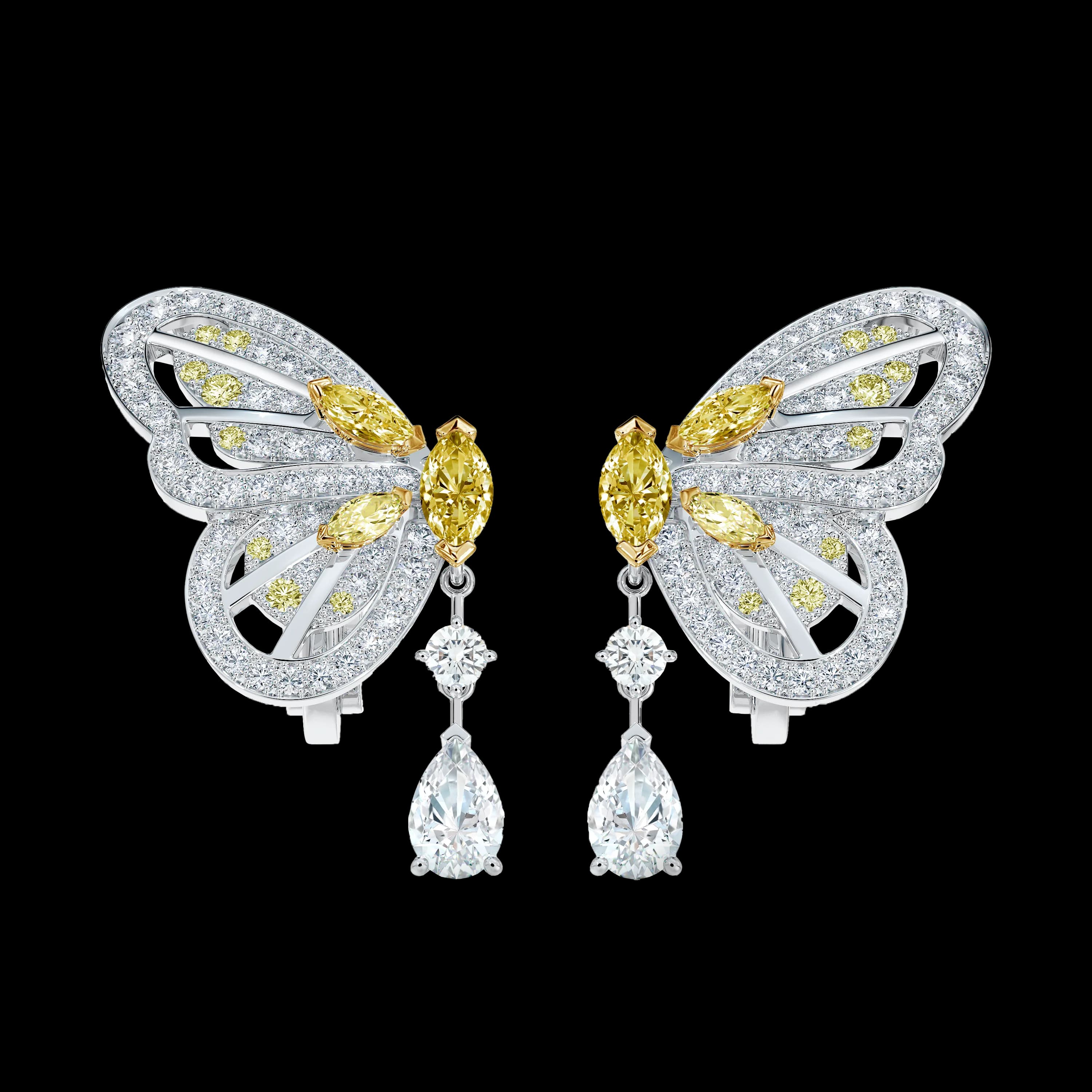 Portraits of Nature Butterfly Fancy Yellow Earrings