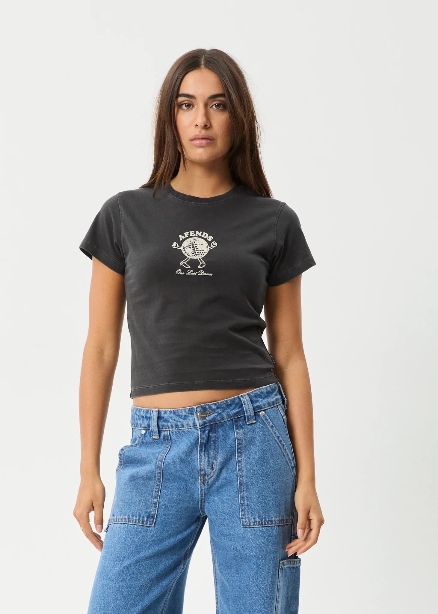 Womens Last Dance - Baby Tee - Stone Black