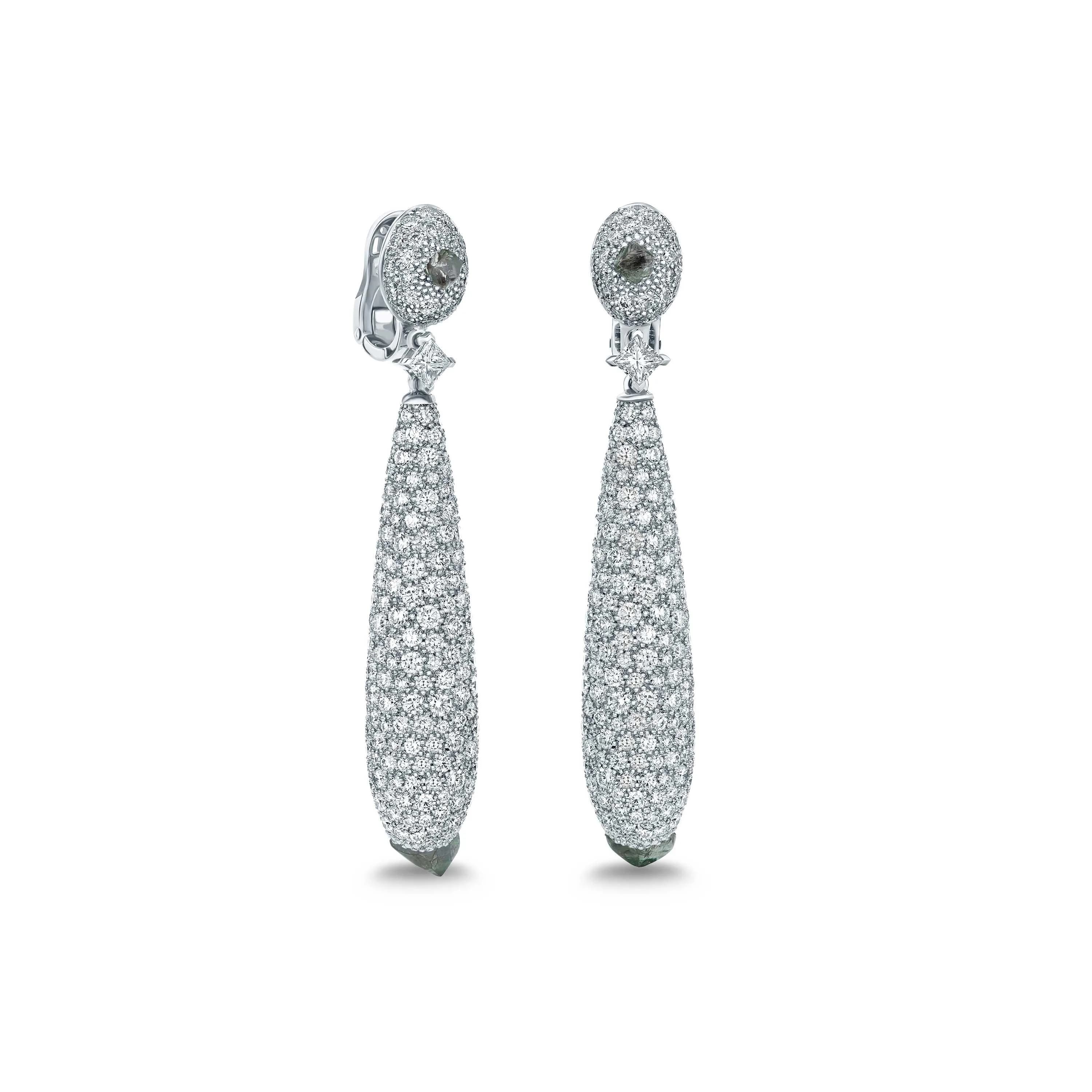 Talisman Cocktail Earrings in White Gold