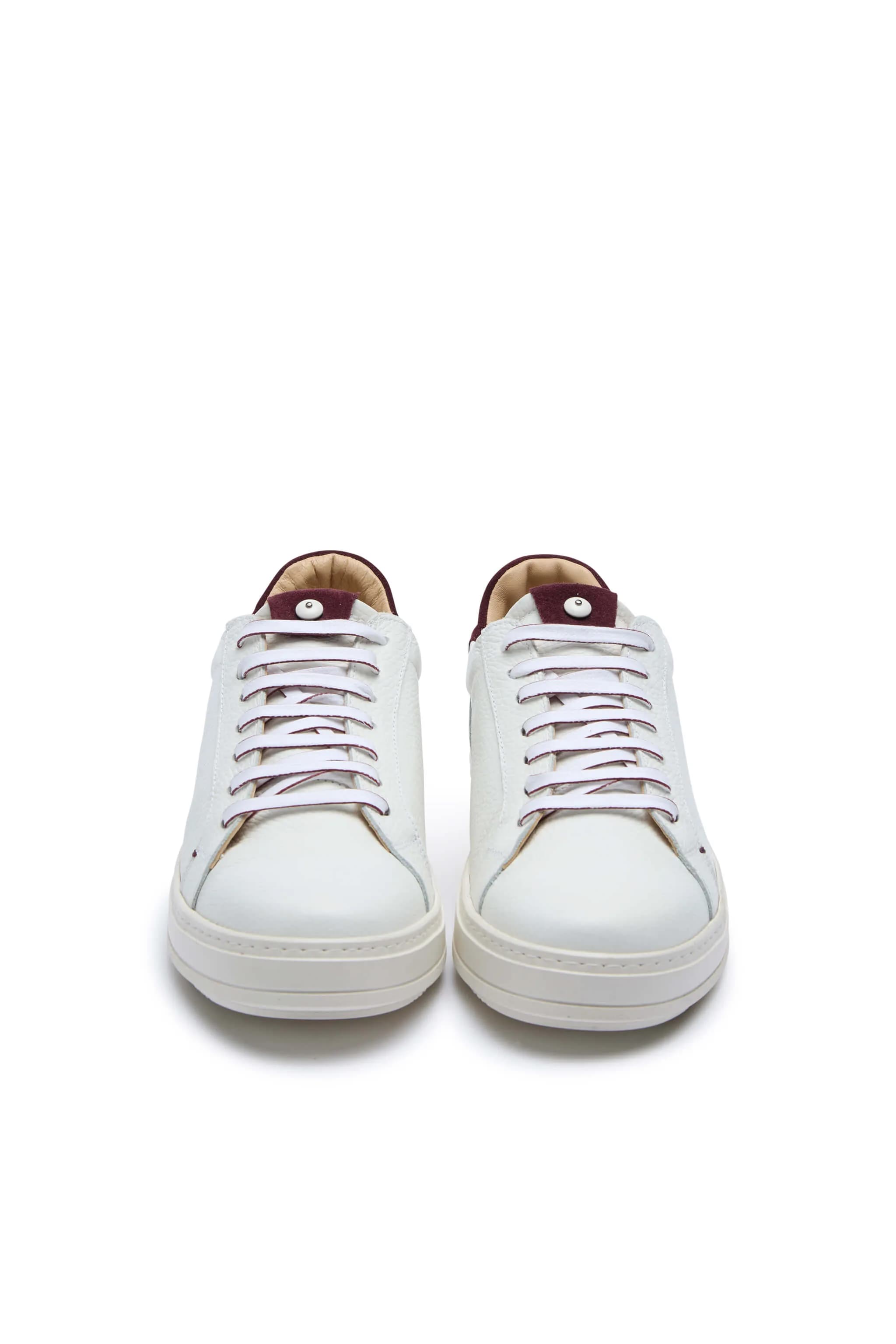 Sneaker Retro-tennis Bianco Bordeaux
