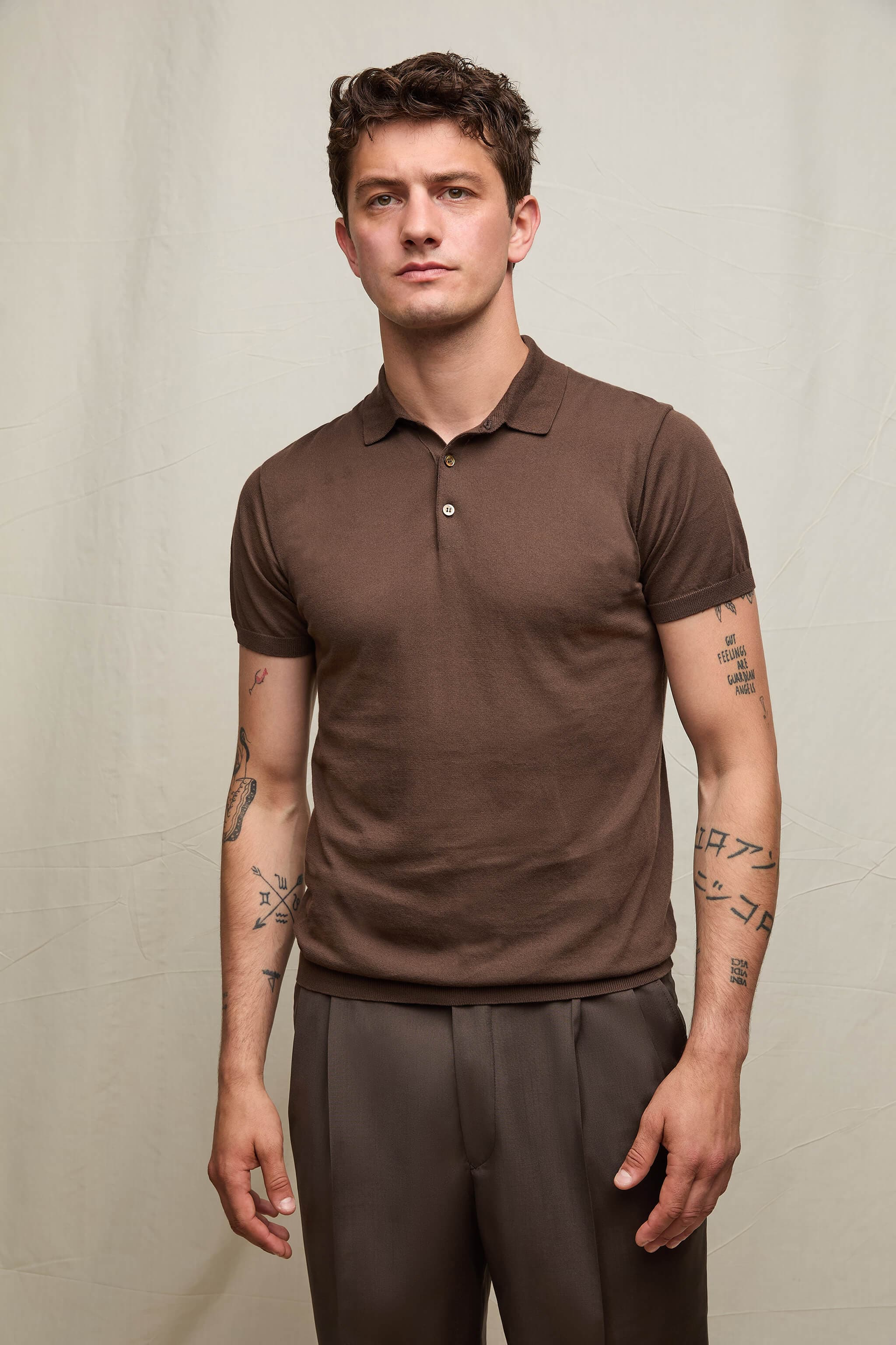 Polo in Maglia Moka Inteso