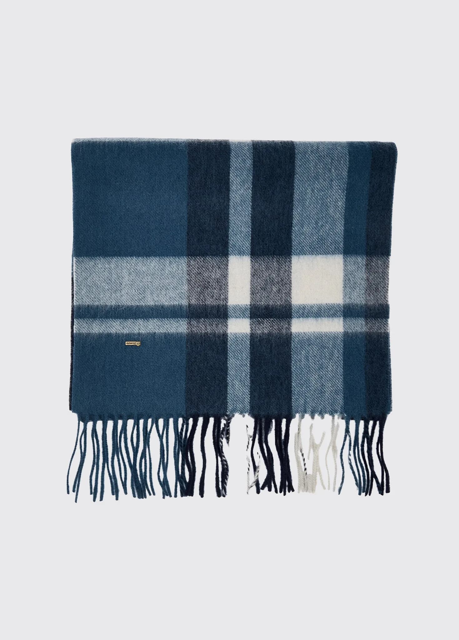 Kinvara Wool Check Scarf - Indigo