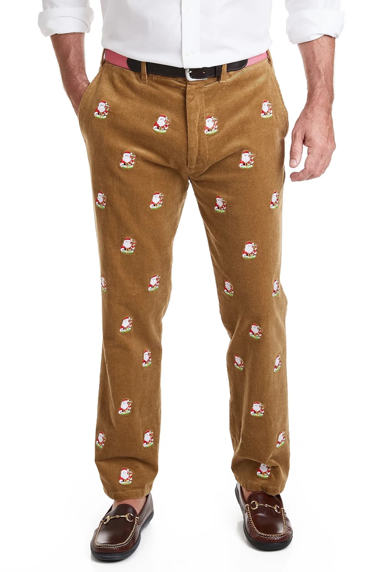 Beachcomber Corduroy Pant Khaki with Santa Candy Cane