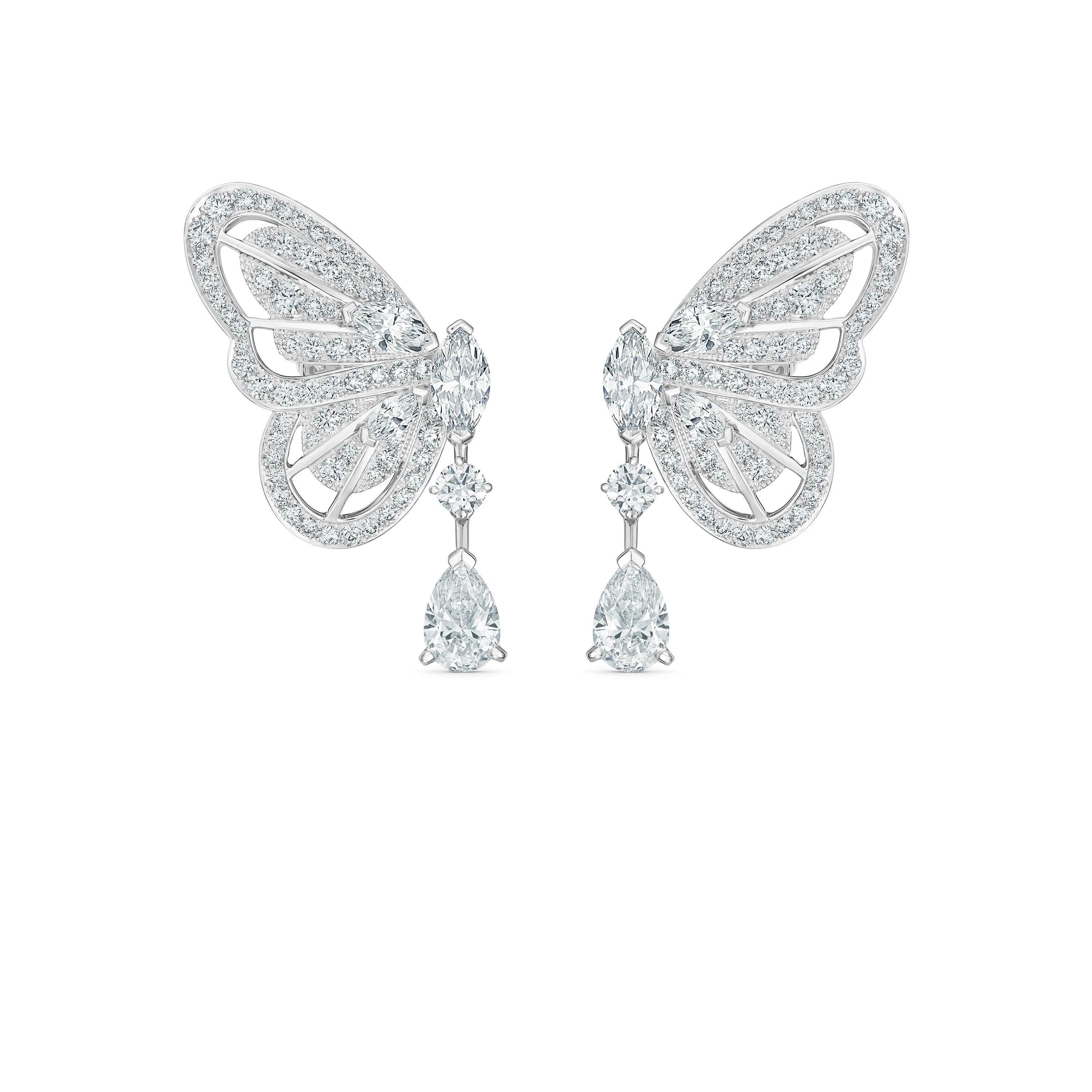Portraits of Nature Butterfly Earrings in White Gold