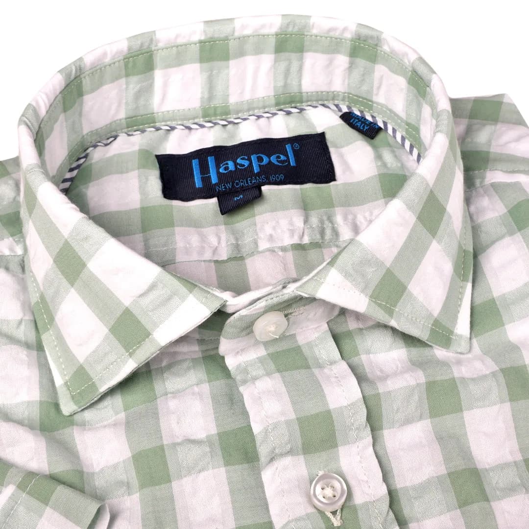 Freret Bold Sage Seersucker Check