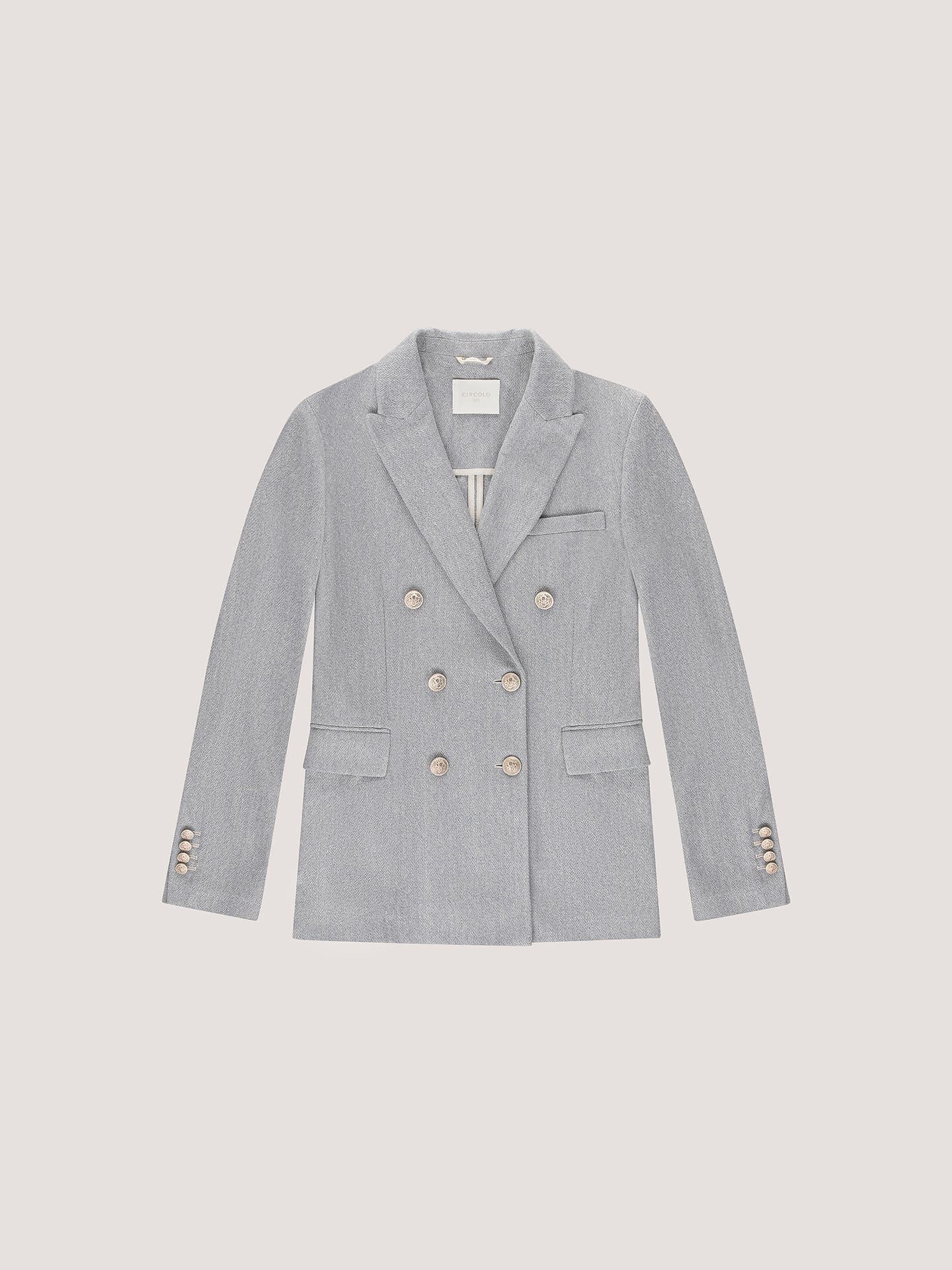 Giacca Doppiopetto Herringbone Multilino