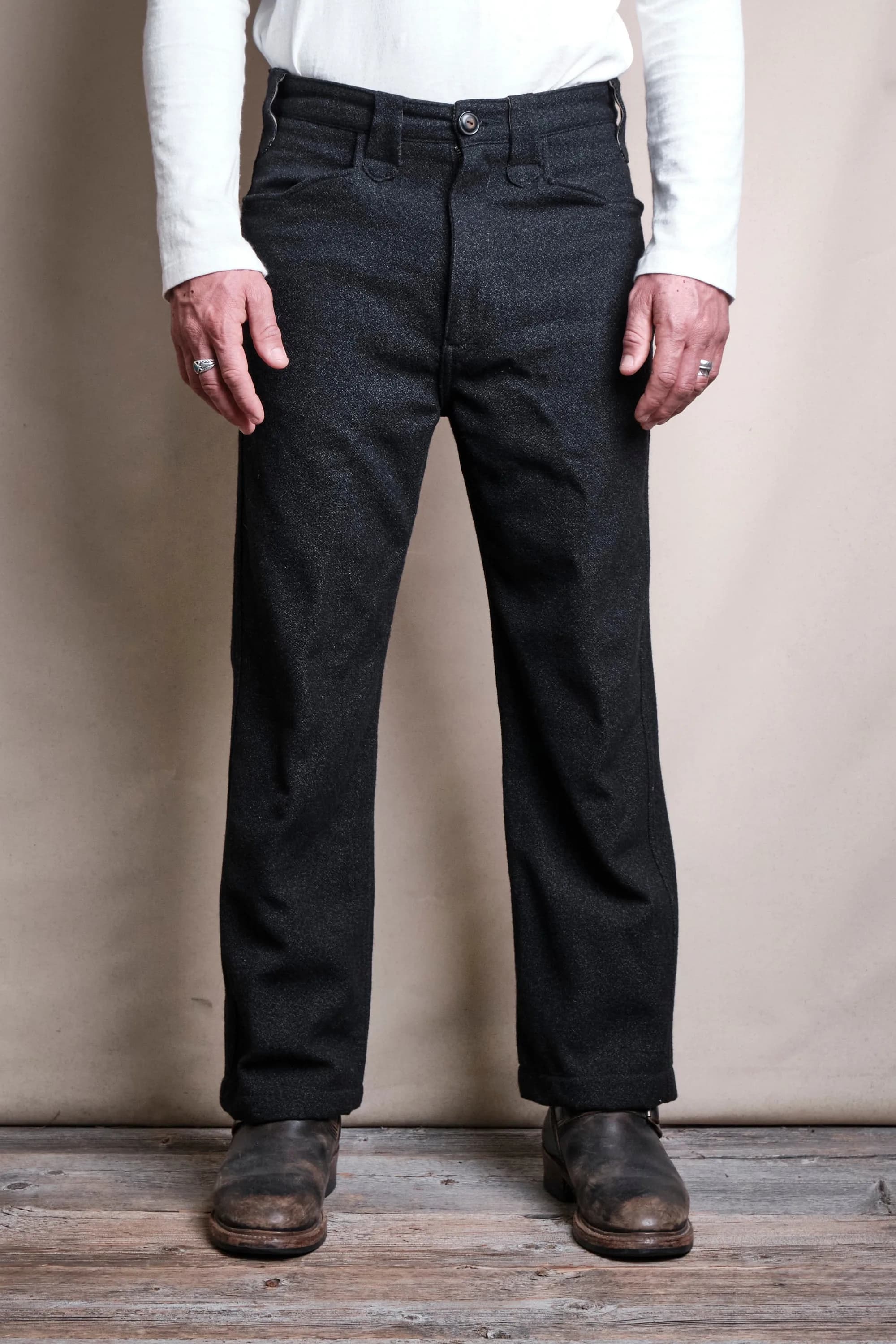 Duster Pant Black Wool