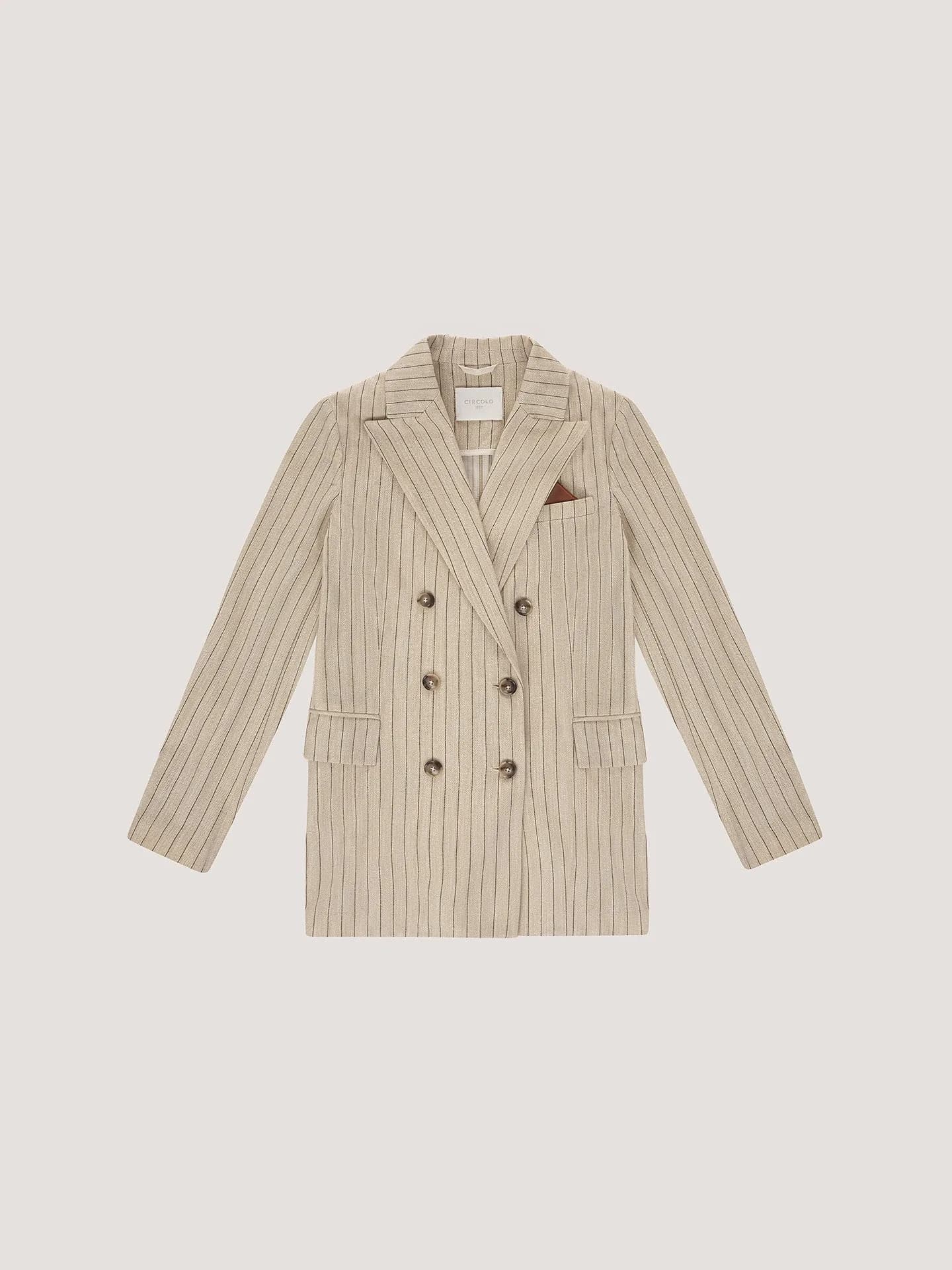 Giacca Doppiopetto Striped Herringbone