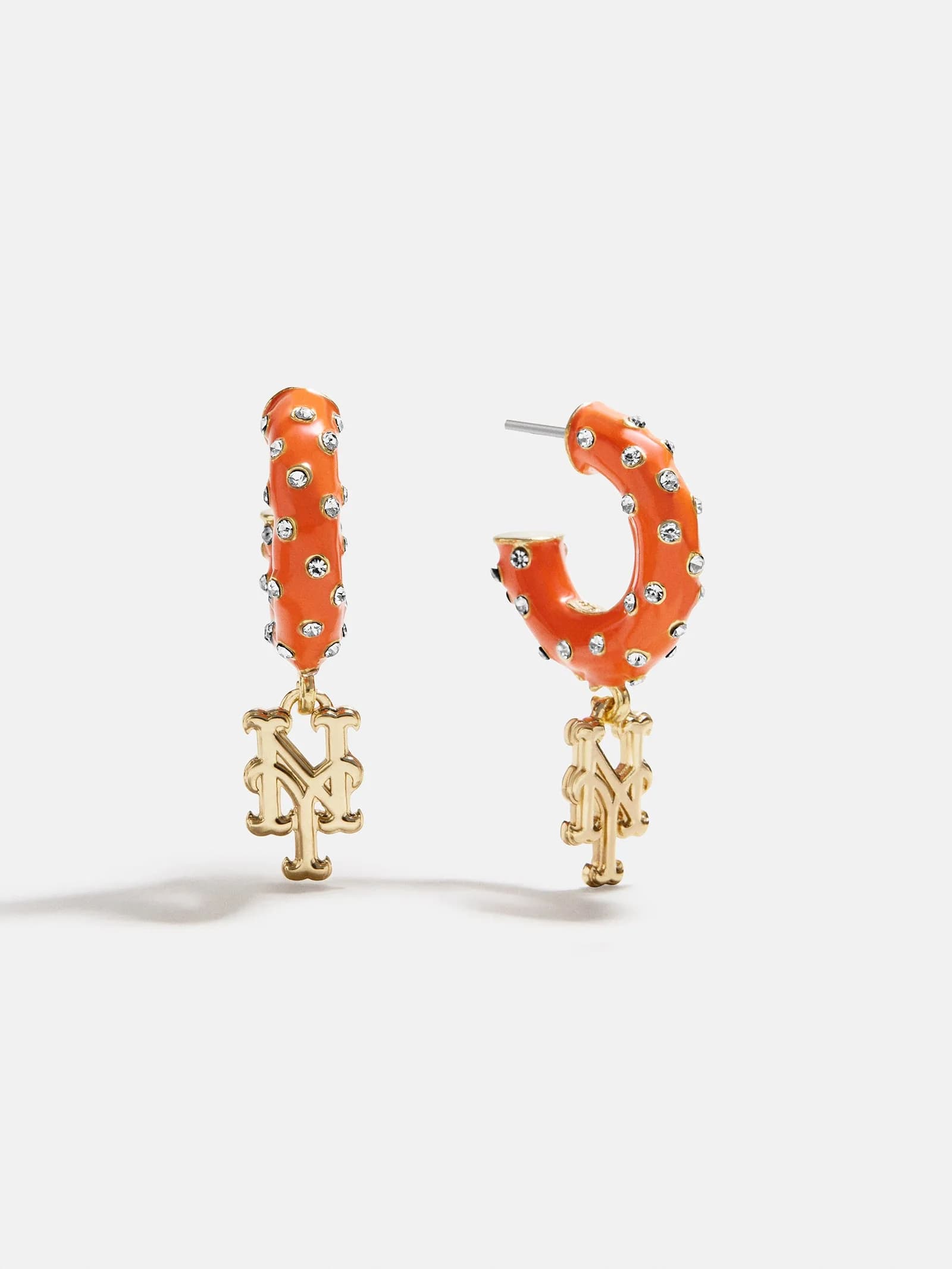 MLB Enamel Hoop Earrings - New York Mets