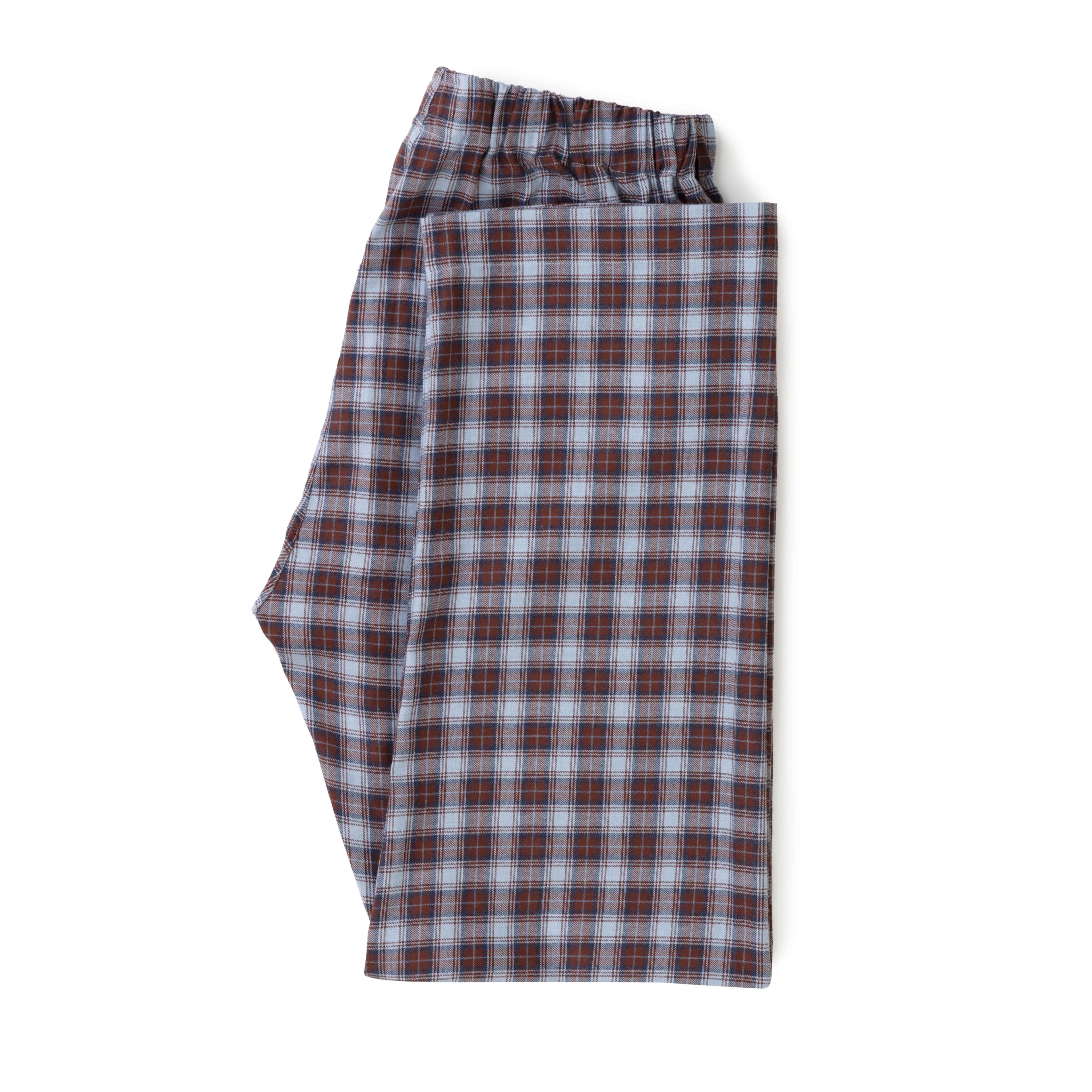 Burgundy Tartan Brushed Cotton Pyjama Bottoms