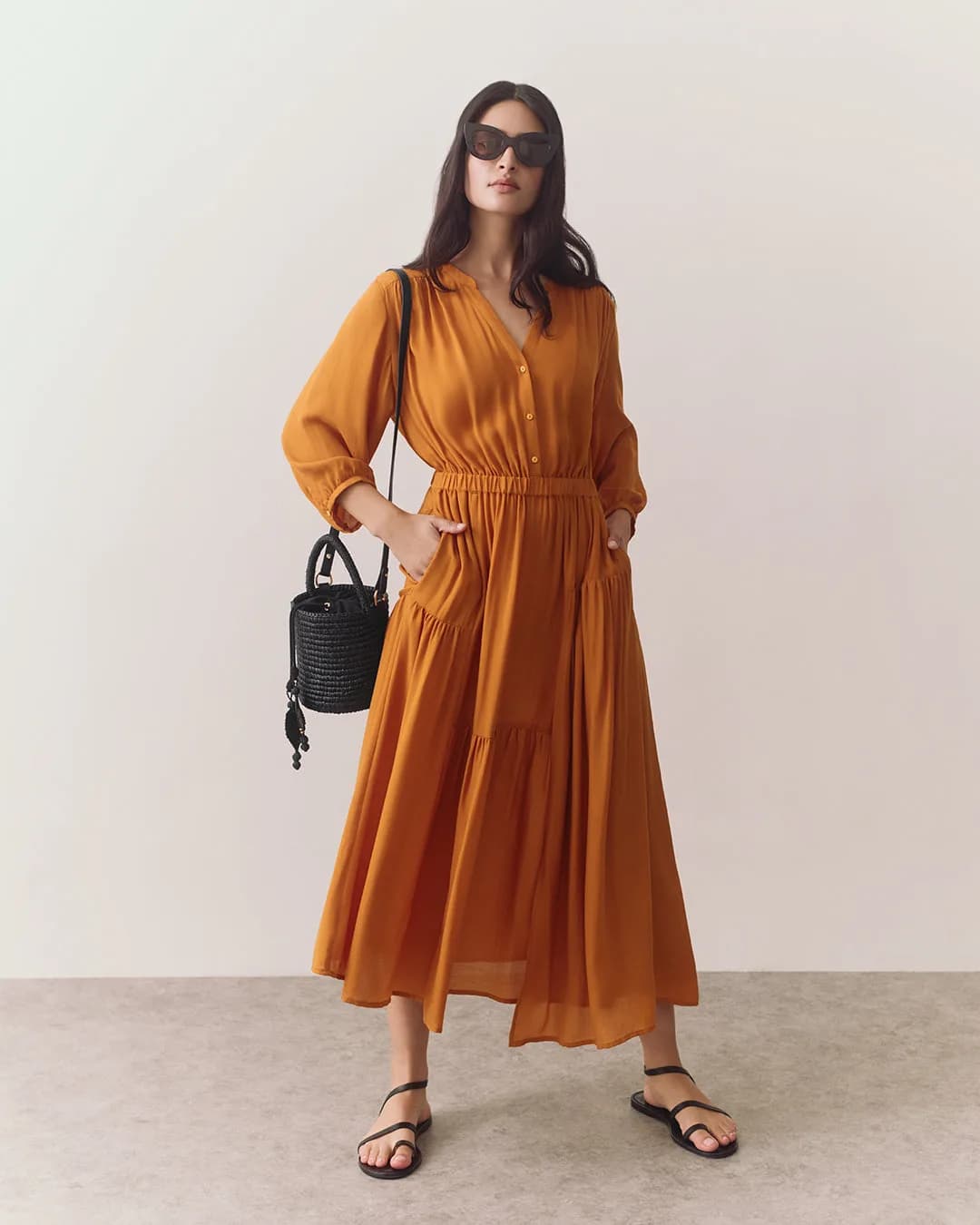 Gathered Panel Dress