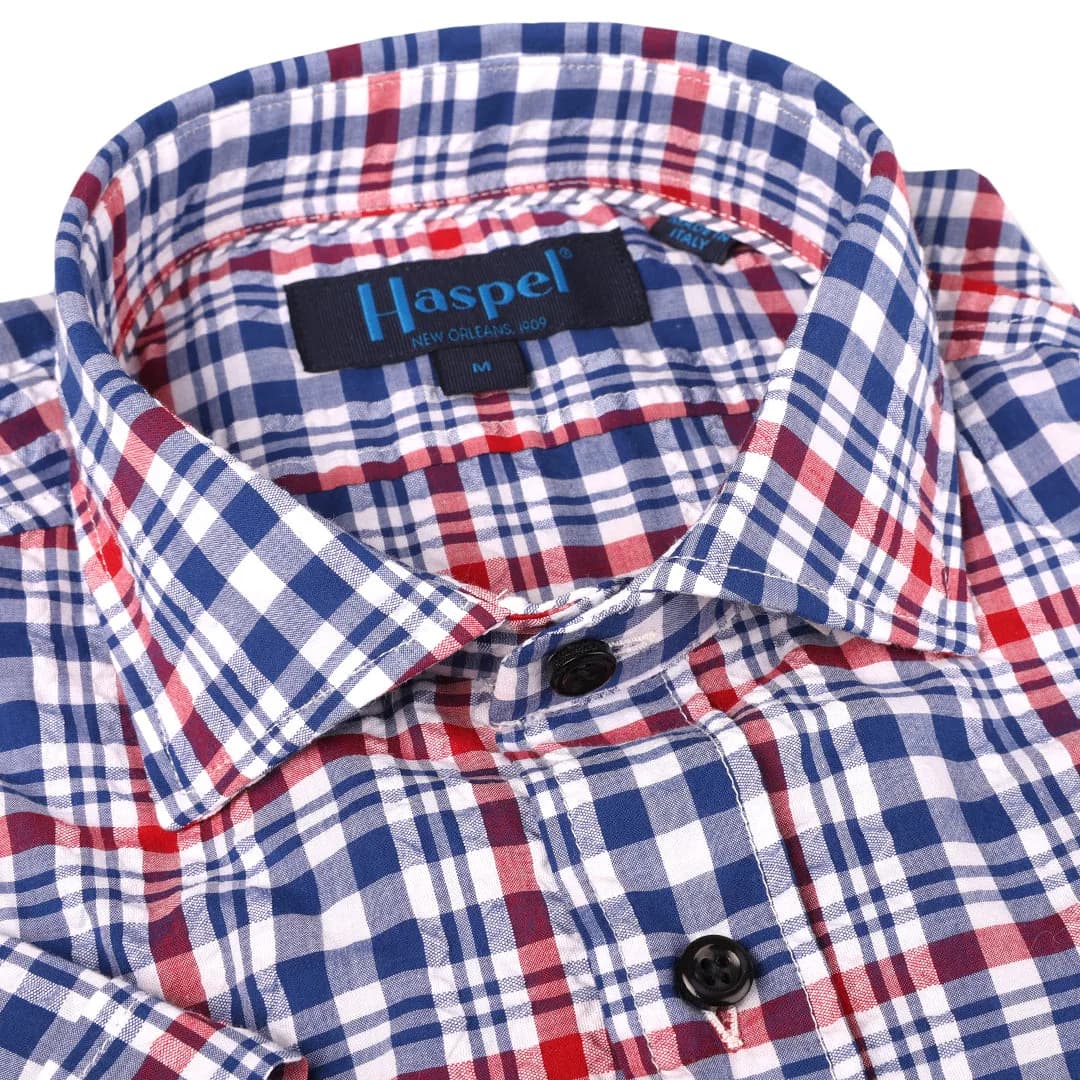 Freret Red & Blue Seersucker Check