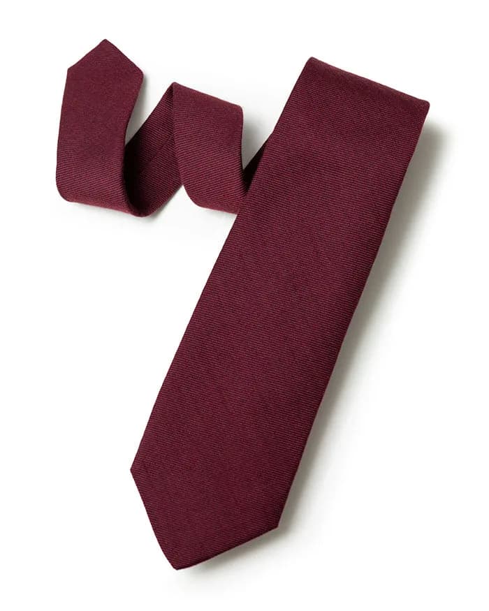 Burgundy Wool/Silk Twill Tie