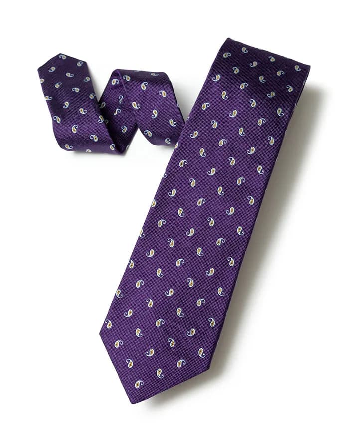Purple Neat Spaced Paisley Tie