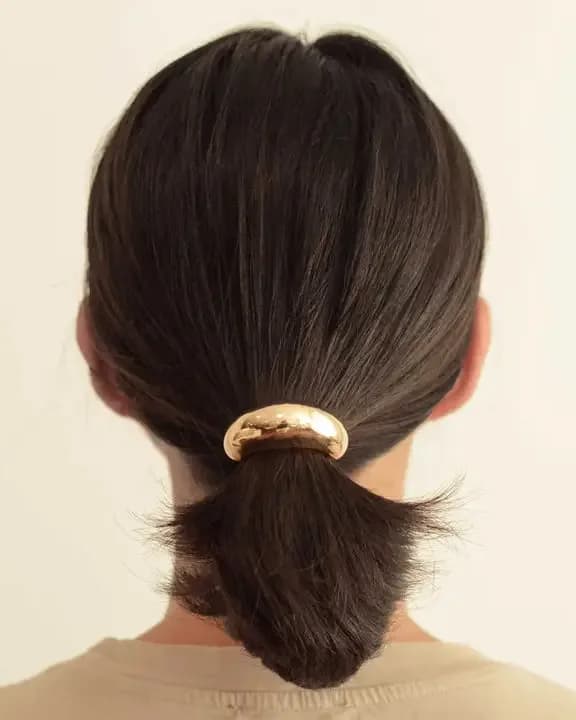 Narrow Crescent Metal Cuff Hair Tie