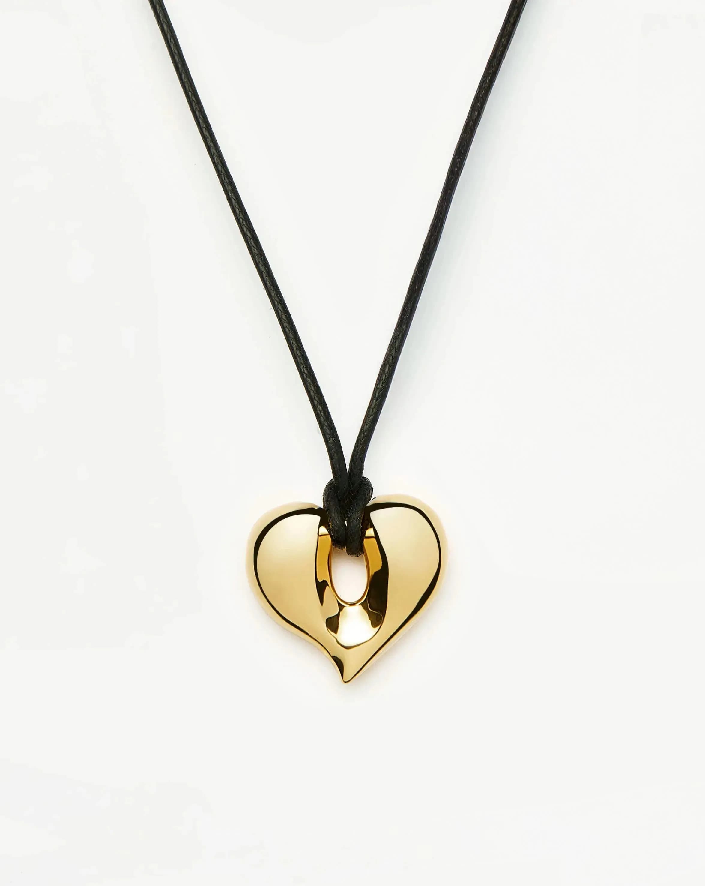 Molten Heart Pendant Cord Necklace