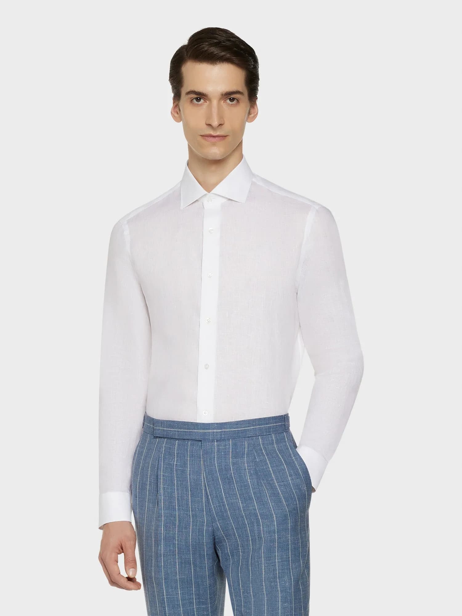 Camicia slim in lino