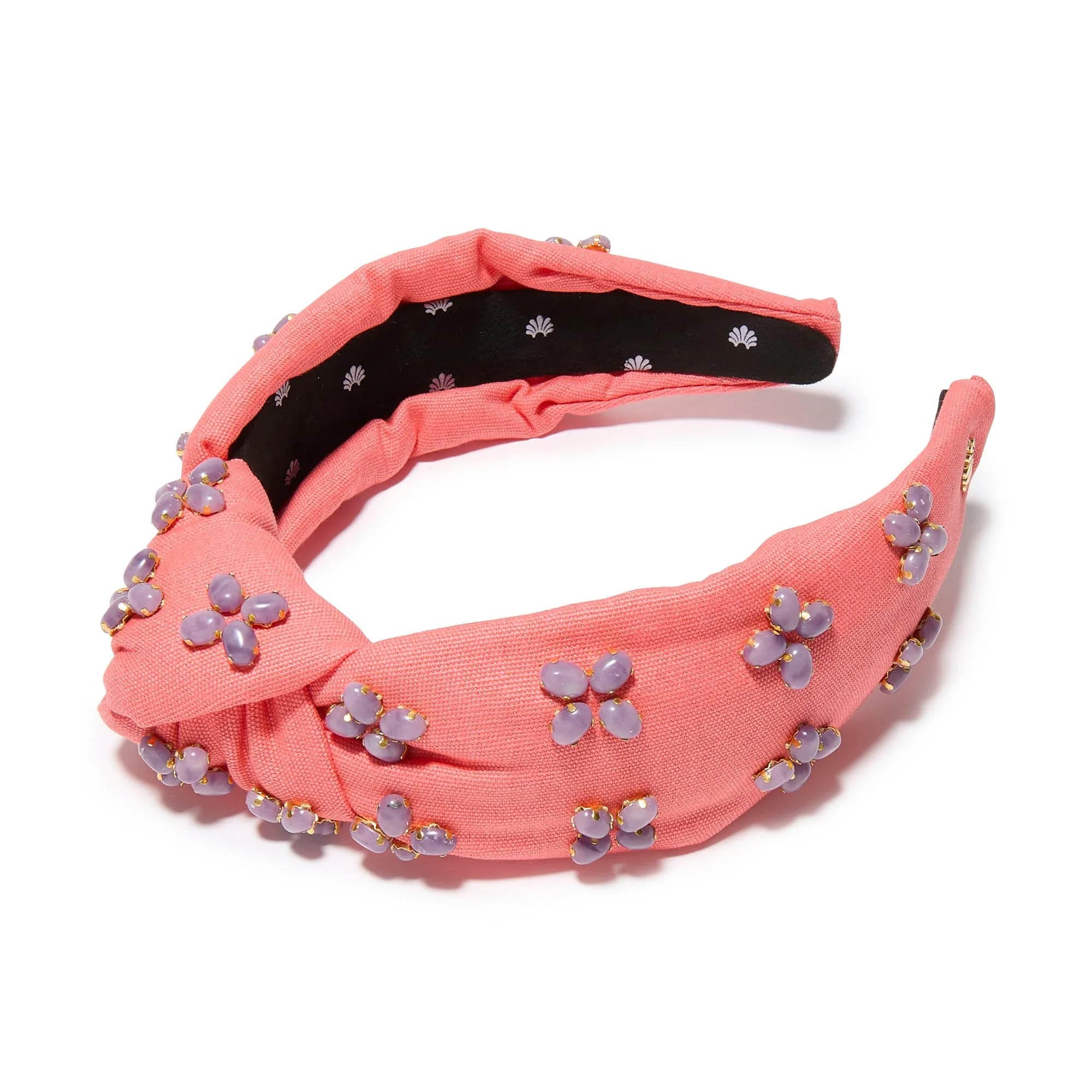 CORAL KNOTTED EMBELLISHED STONE HEADBAND