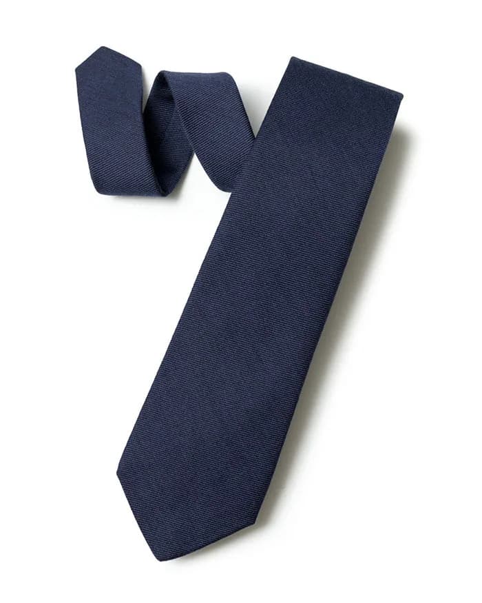 Navy Wool/Silk Twill Tie
