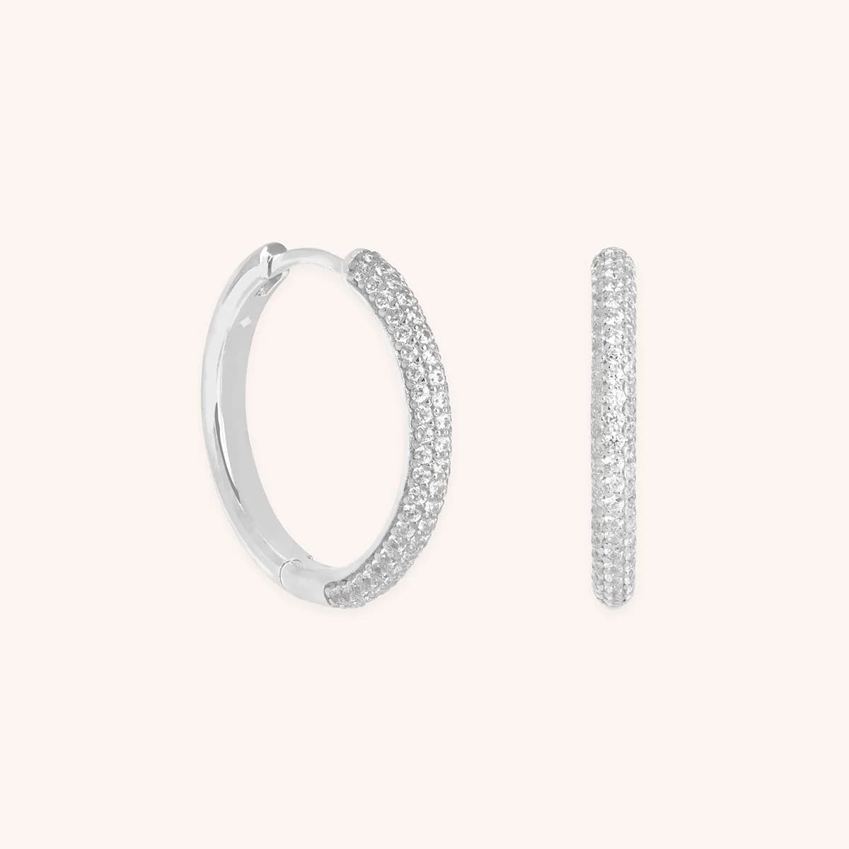 Essential Medium Hoops in Silver