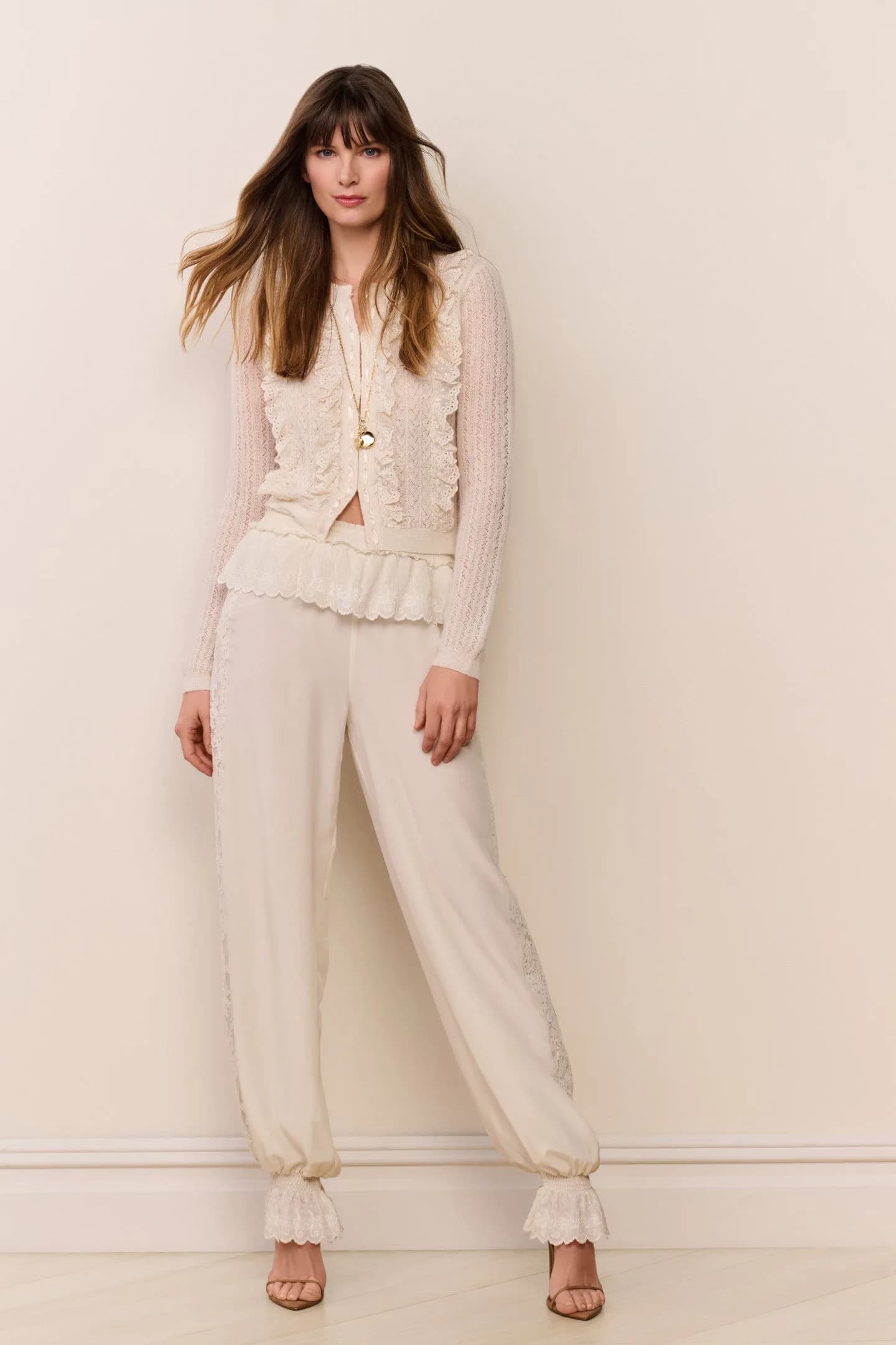 Clyra Silk Lace-Trimmed Balloon Pant