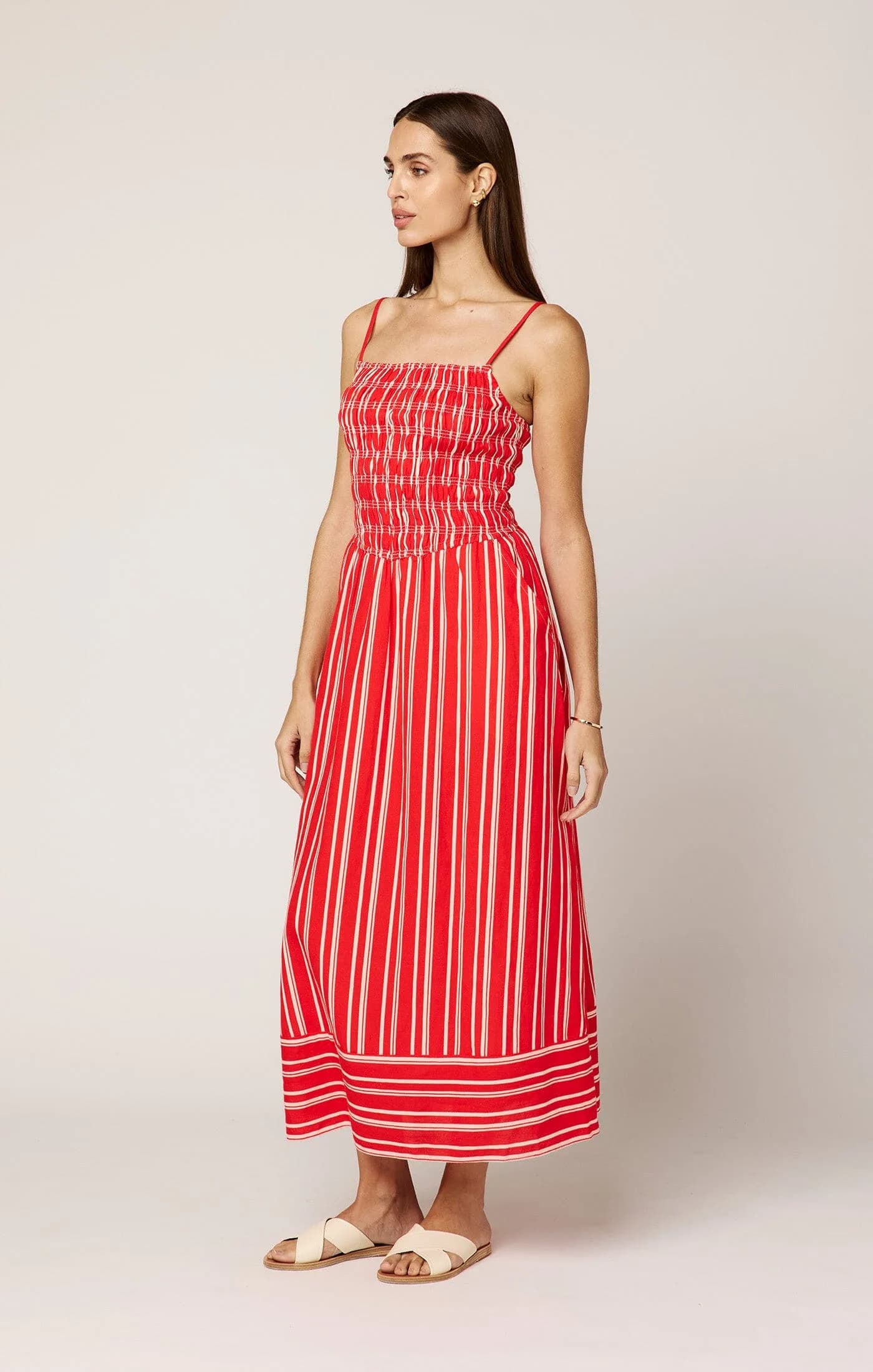 Lacey Ankle Dress | Poppy Red/Ivory