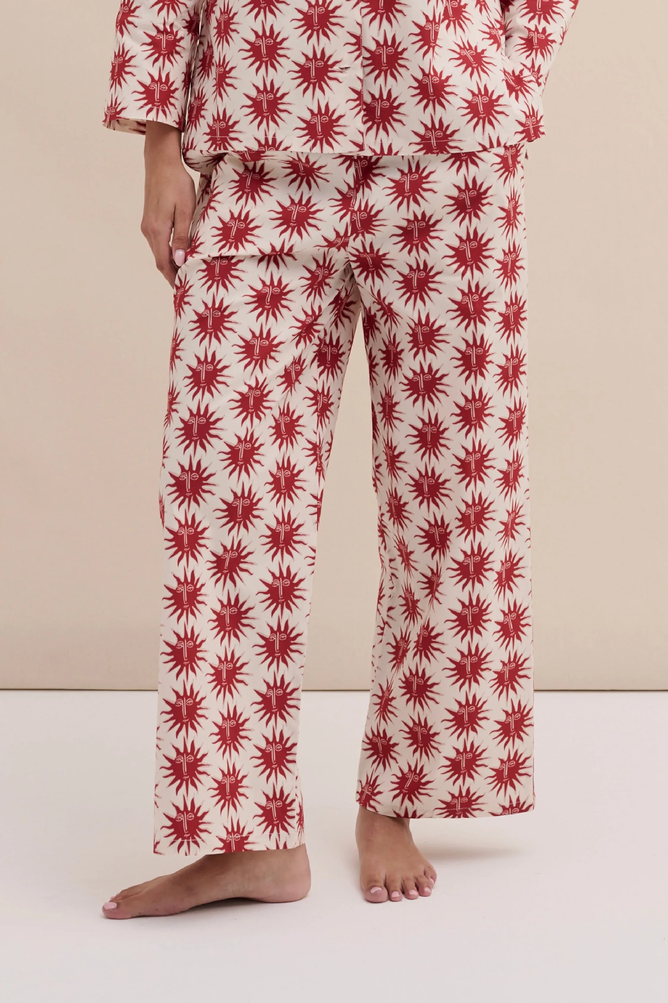 402 Trousers Helios Cream/Red