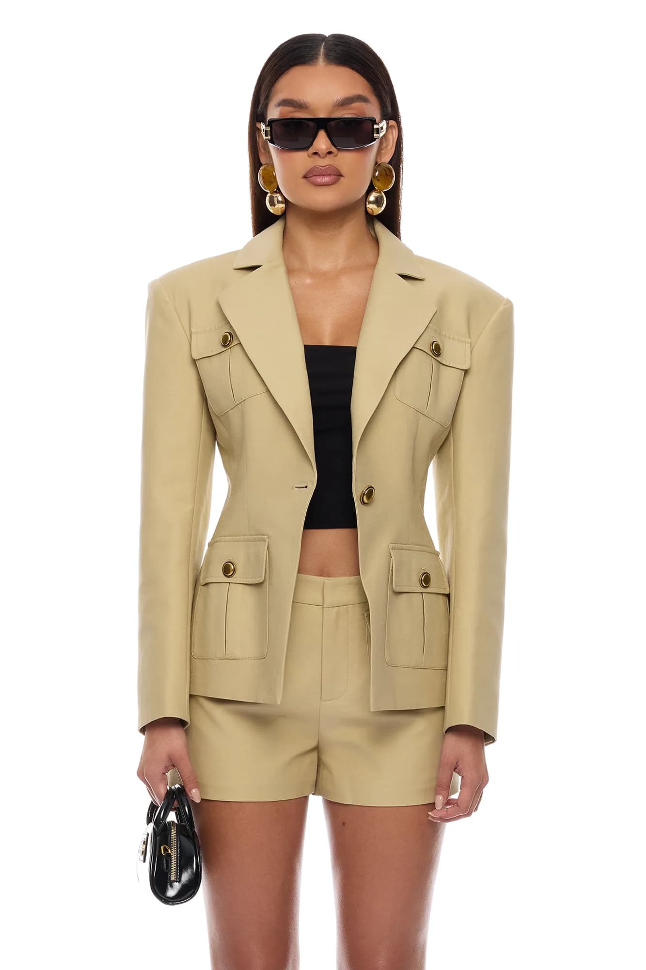 Morgan Cargo Blazer - Taupe