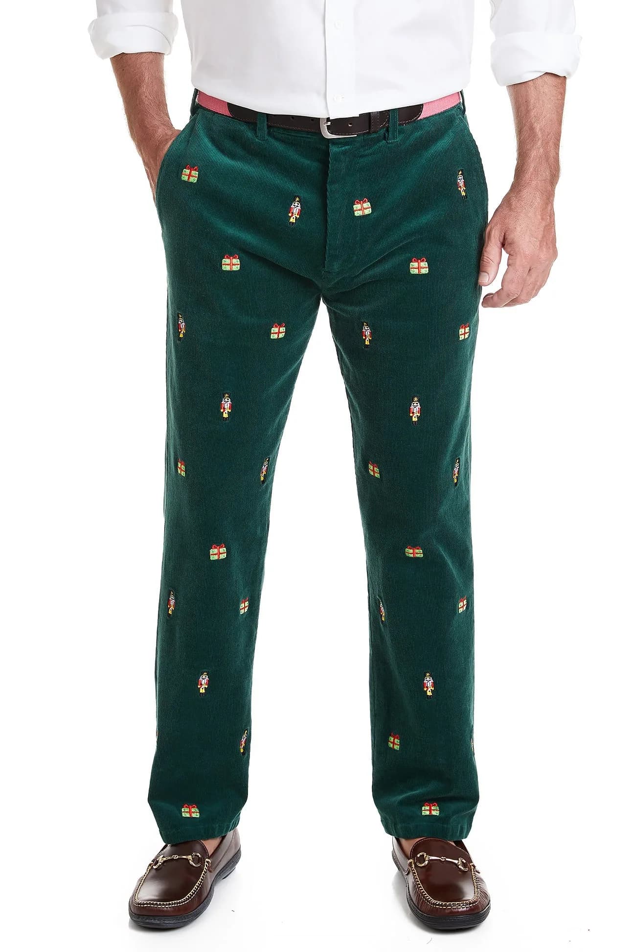 Beachcomber Corduroy Pant Hunter with Nutcracker & Present