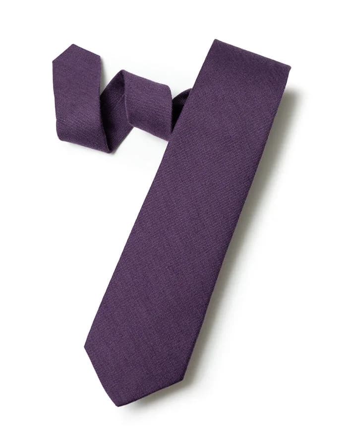Purple Wool/Silk Twill Tie
