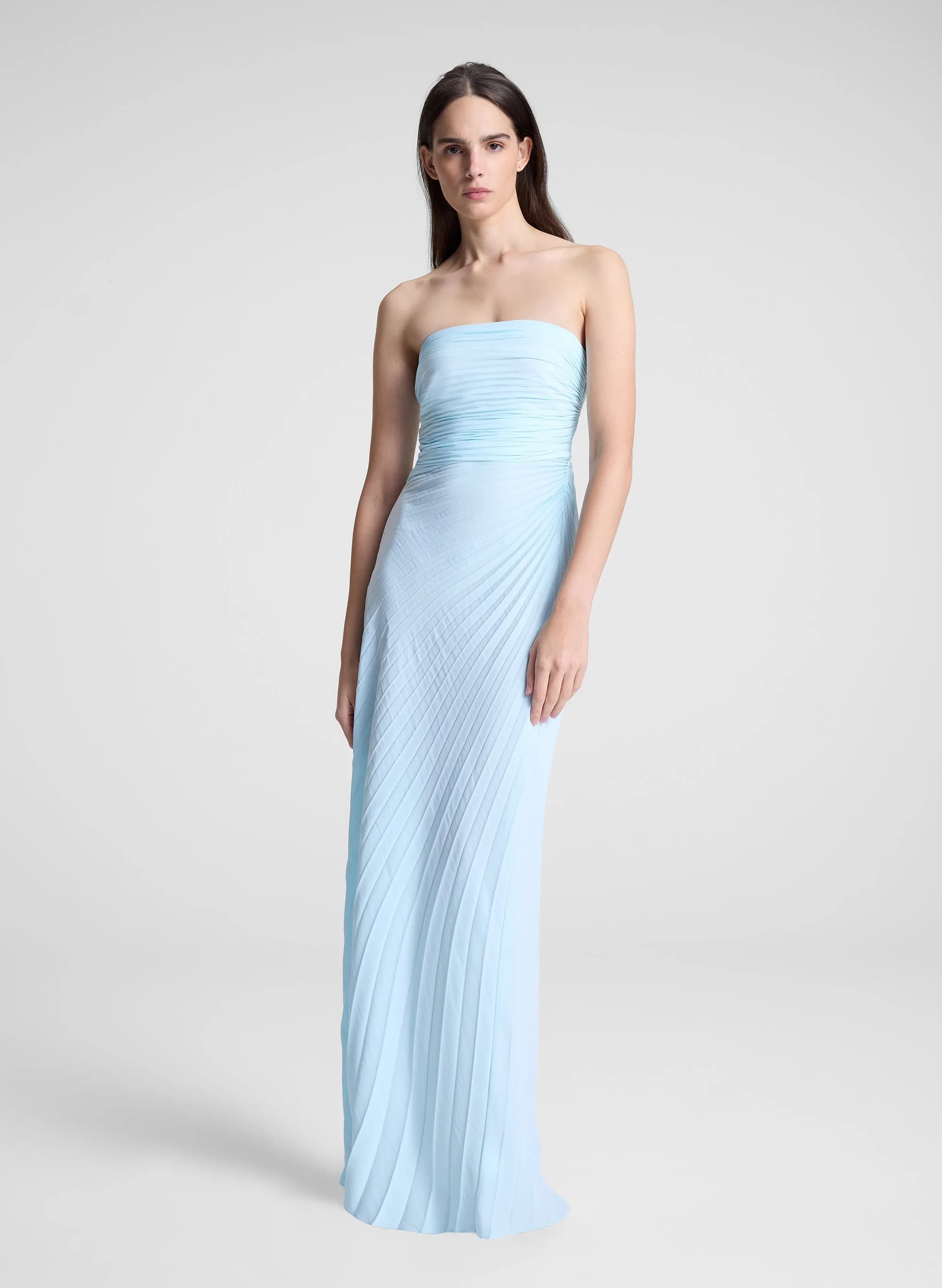 Bianca Strapless Pleated Maxi Dress