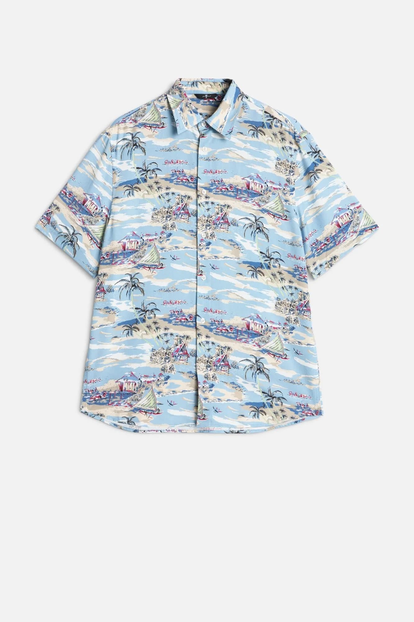Short Sleeve Button Up Shirt in Fluid Aloha