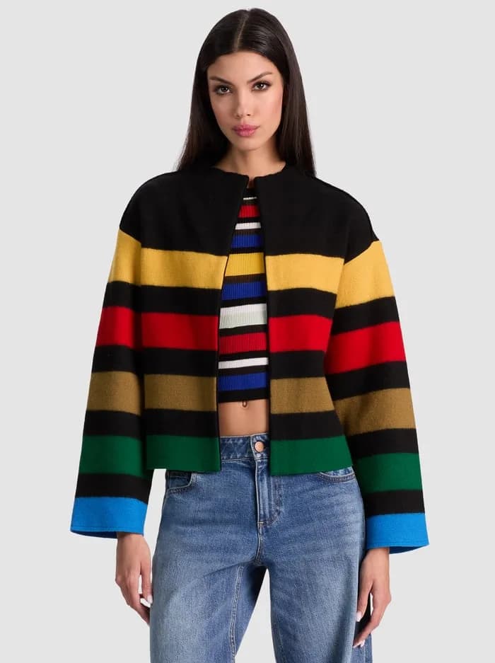 PEARSON STRIPED SWEATER JACKET
