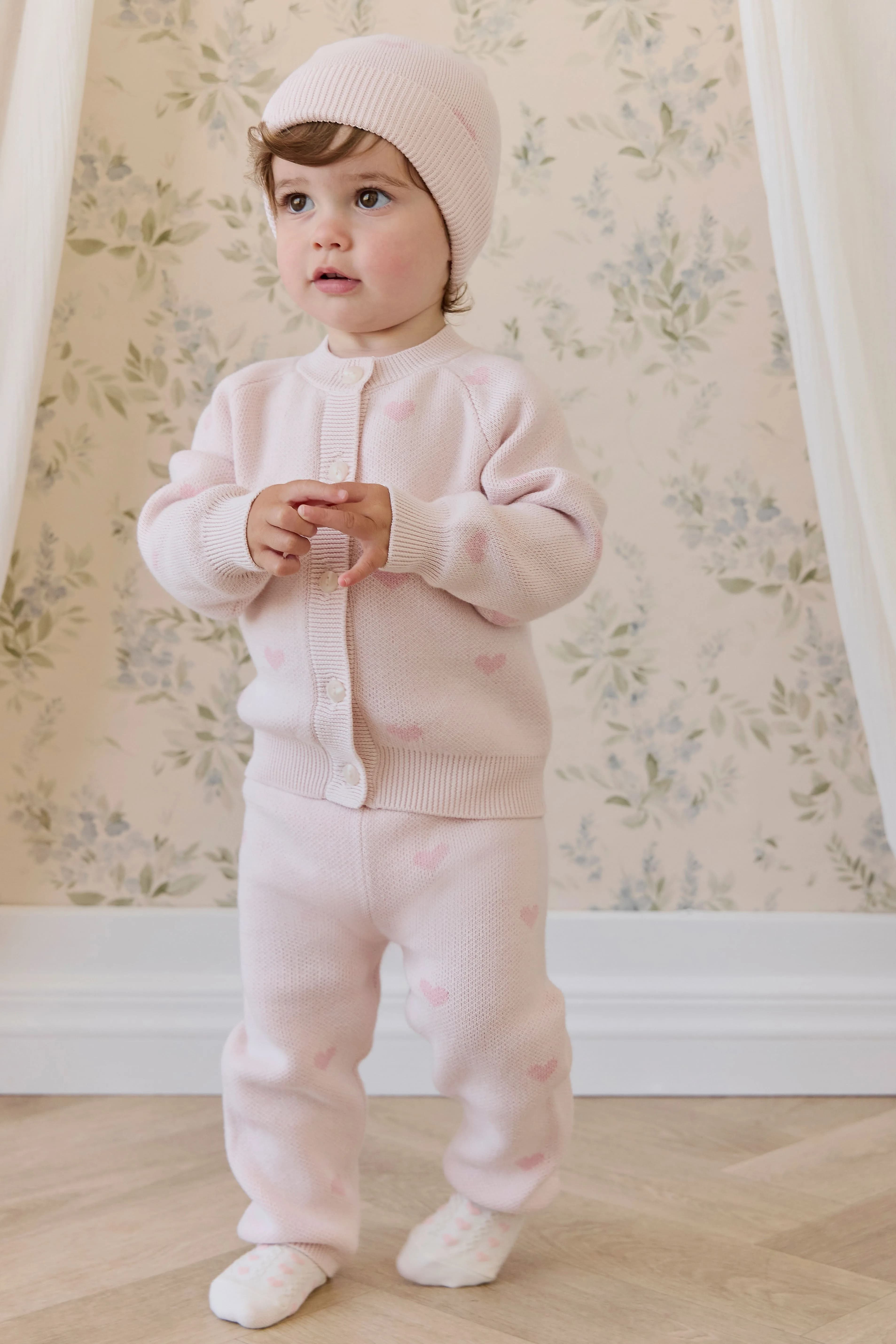 Kate Legging - Heart Jacquard Cotton Candy