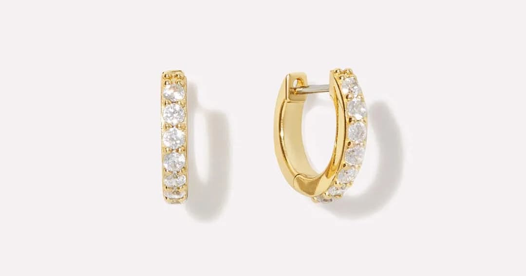 Pave Huggie Hoops