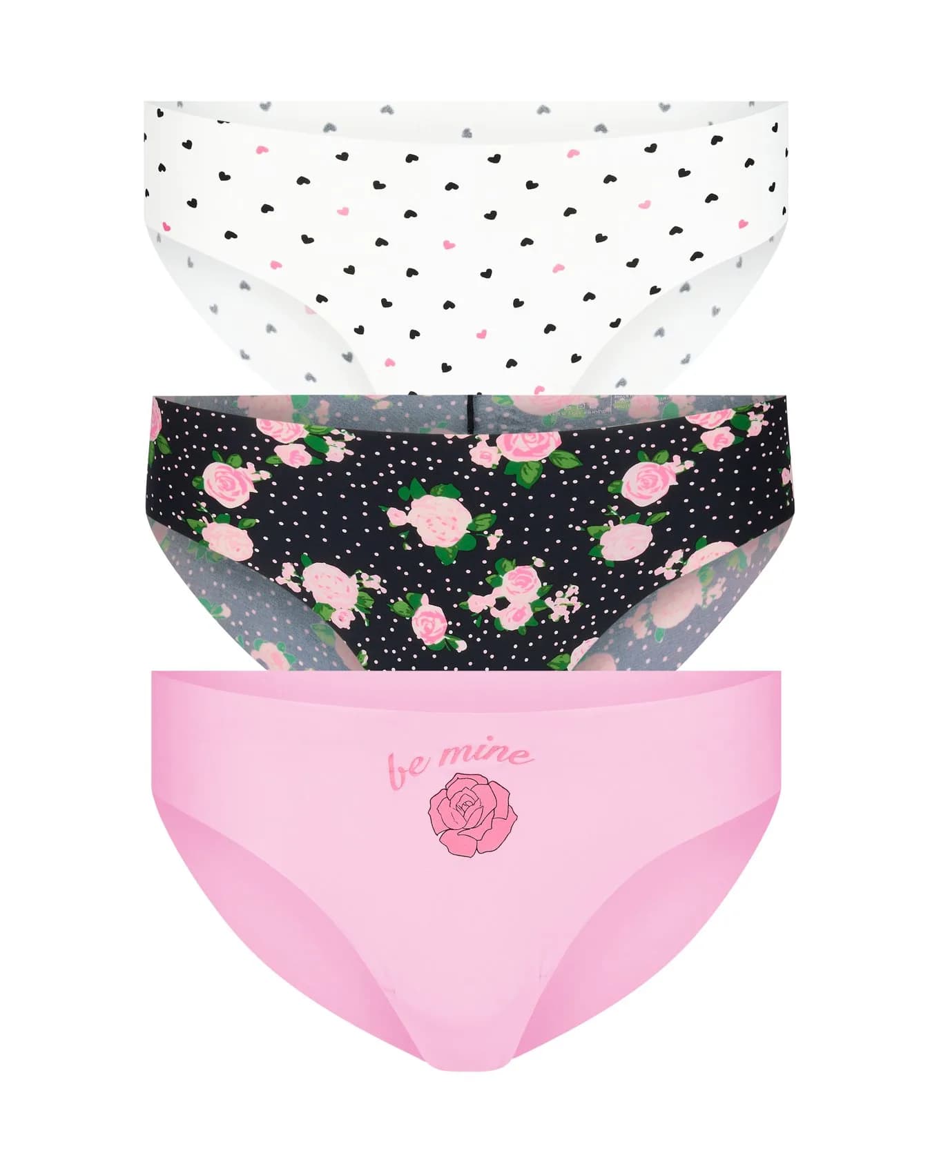 Mabel Invisible Pack Hipster Floral Pink Plus Hipster (Pack of 3)