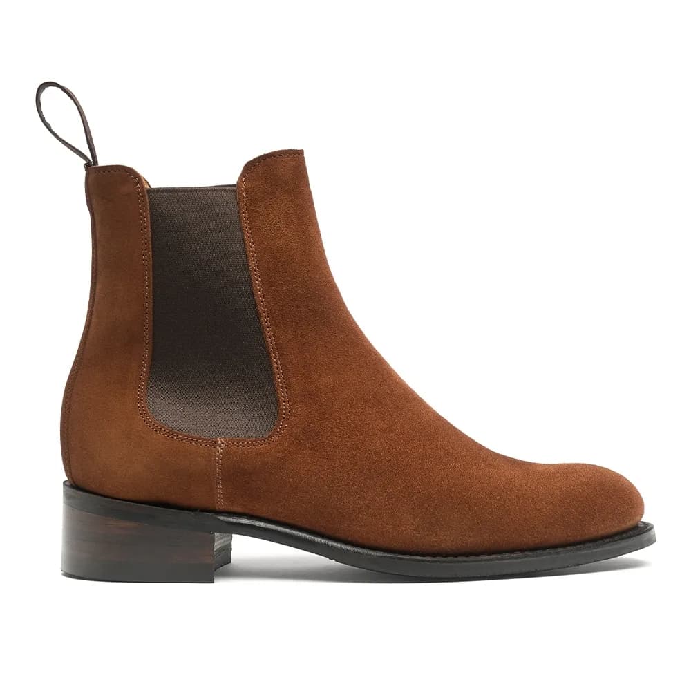 Avril D Chelsea Boot in Sorrel Calf Suede