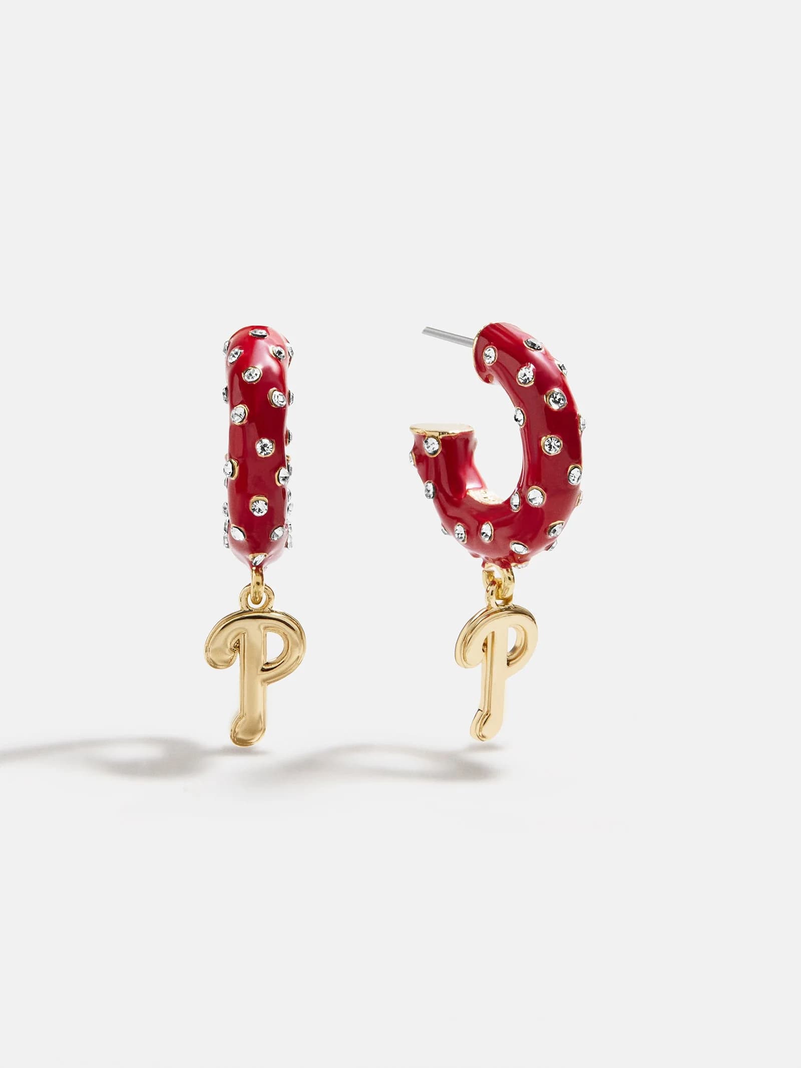 MLB Enamel Hoop Earrings - Philadelphia Phillies
