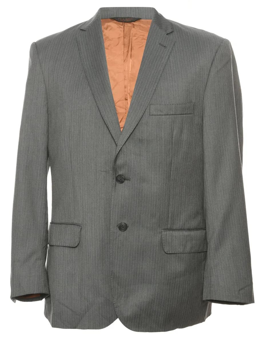Vintage Striped Grey & White Blazer - M