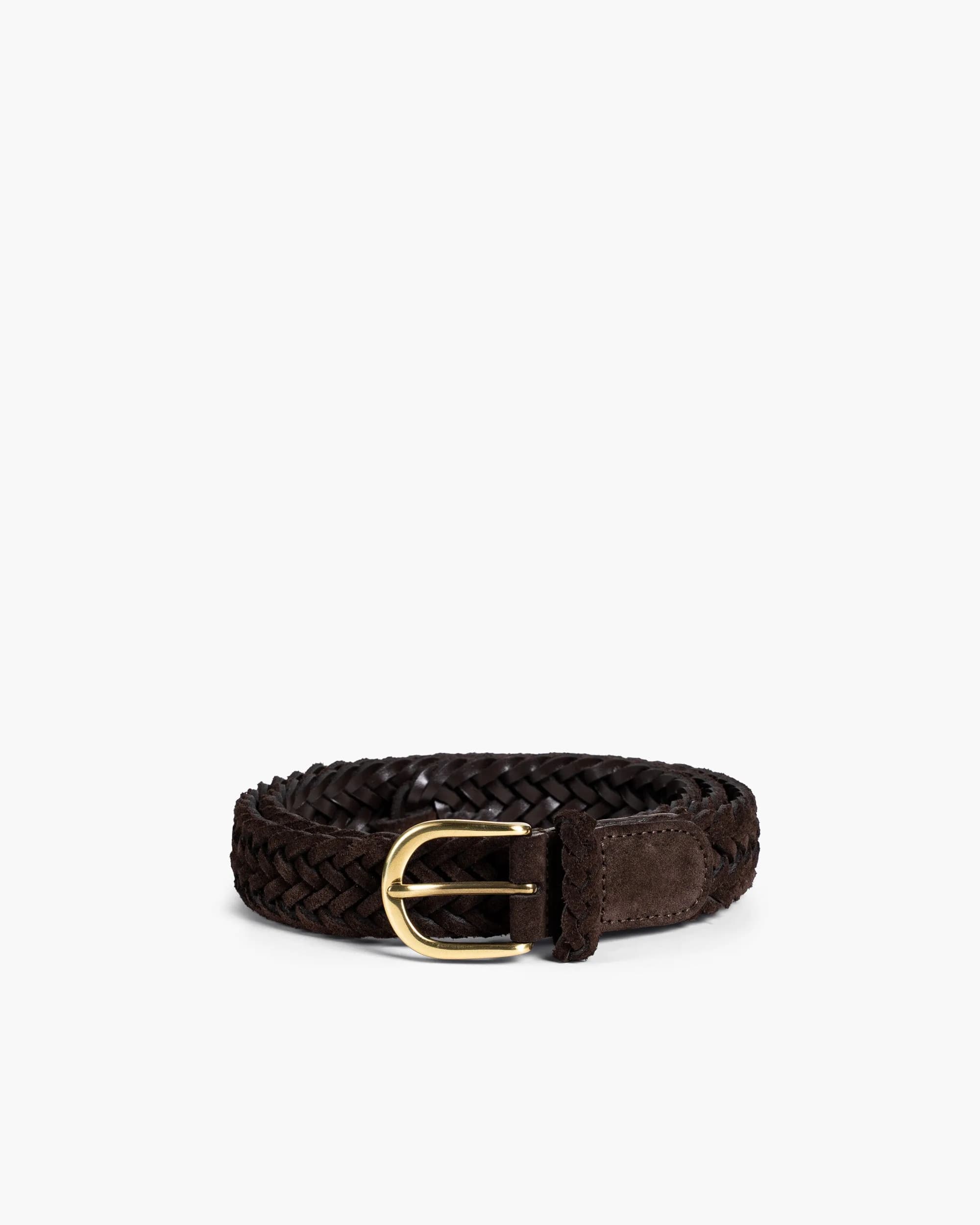 Braided Belt – Dark Brown Suede