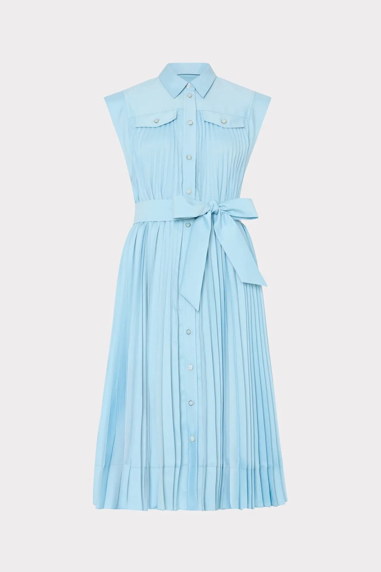 Johanna Pleated Twill Midi Dress