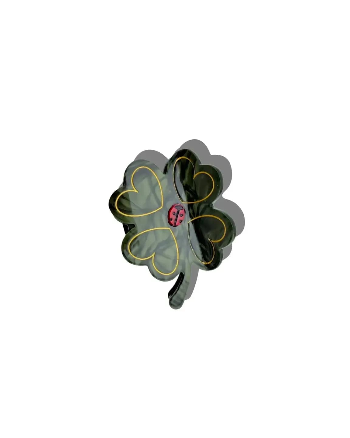 Hand Painted Clover Claw Hair Clip