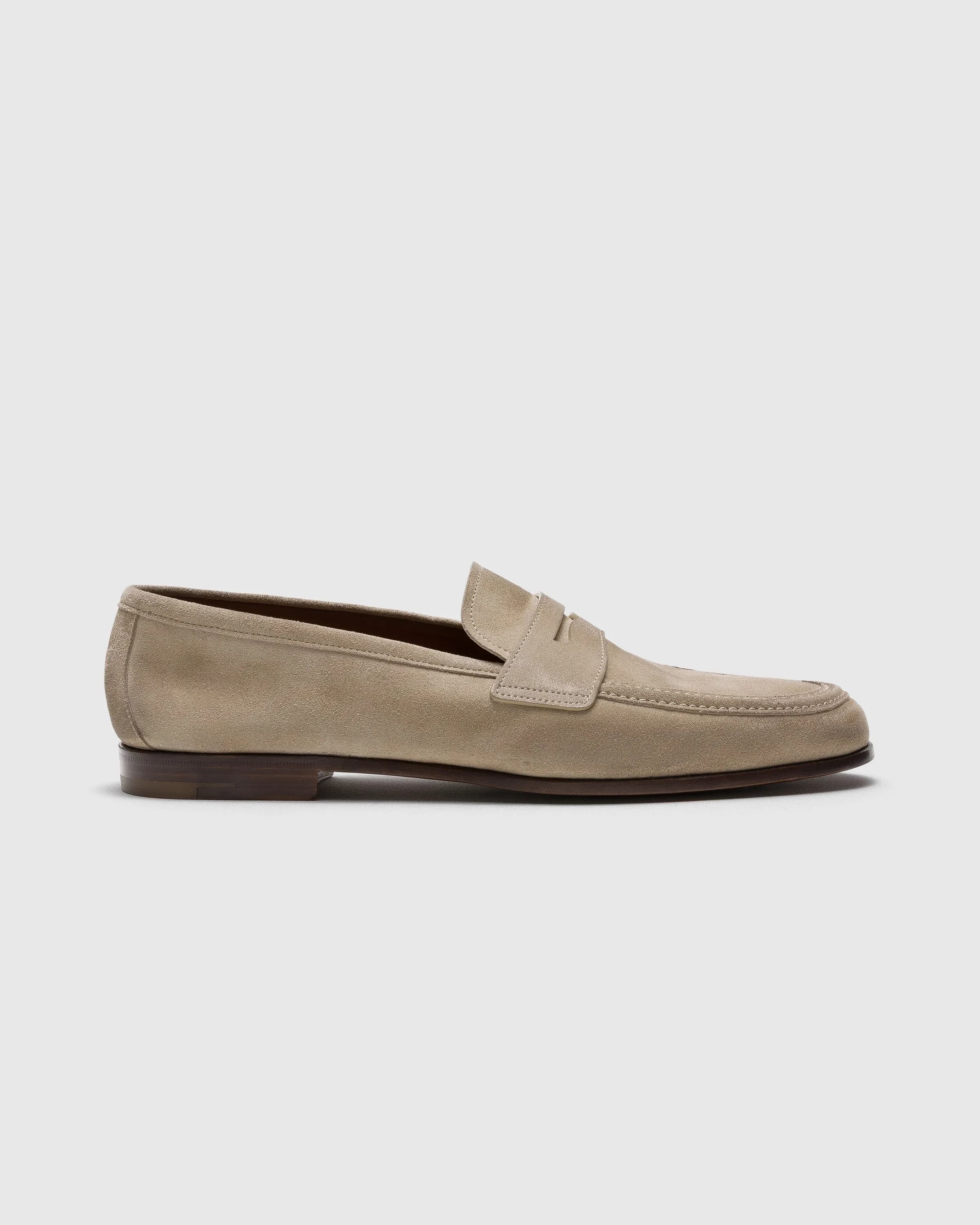 Linen and Fumé Brushed Leather Loafer