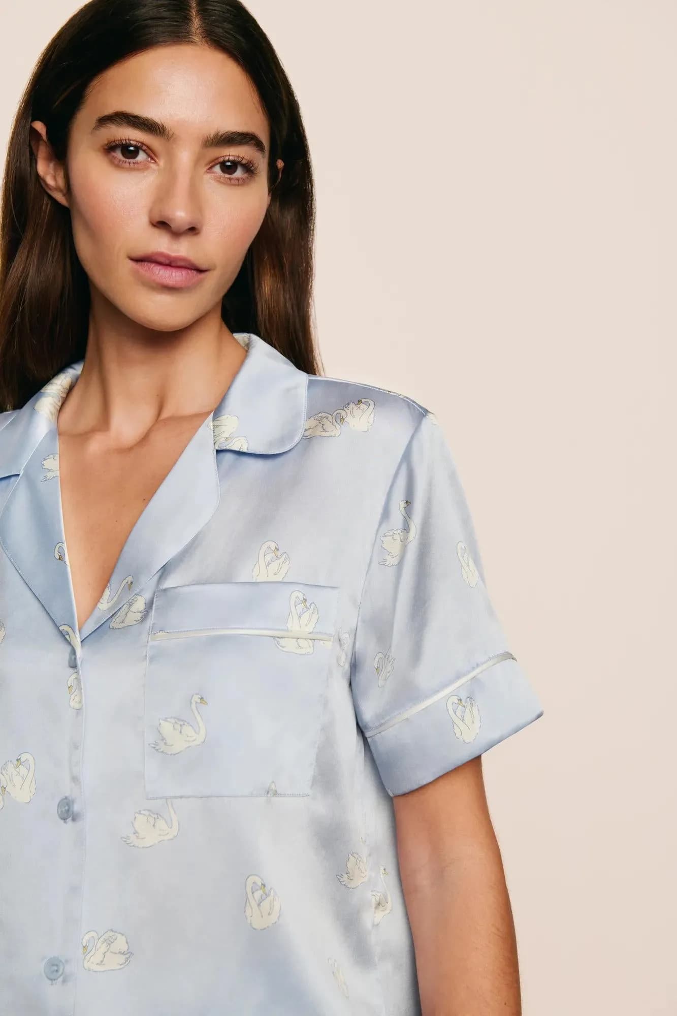 Inez Washable Silk Printed Short PJ Set