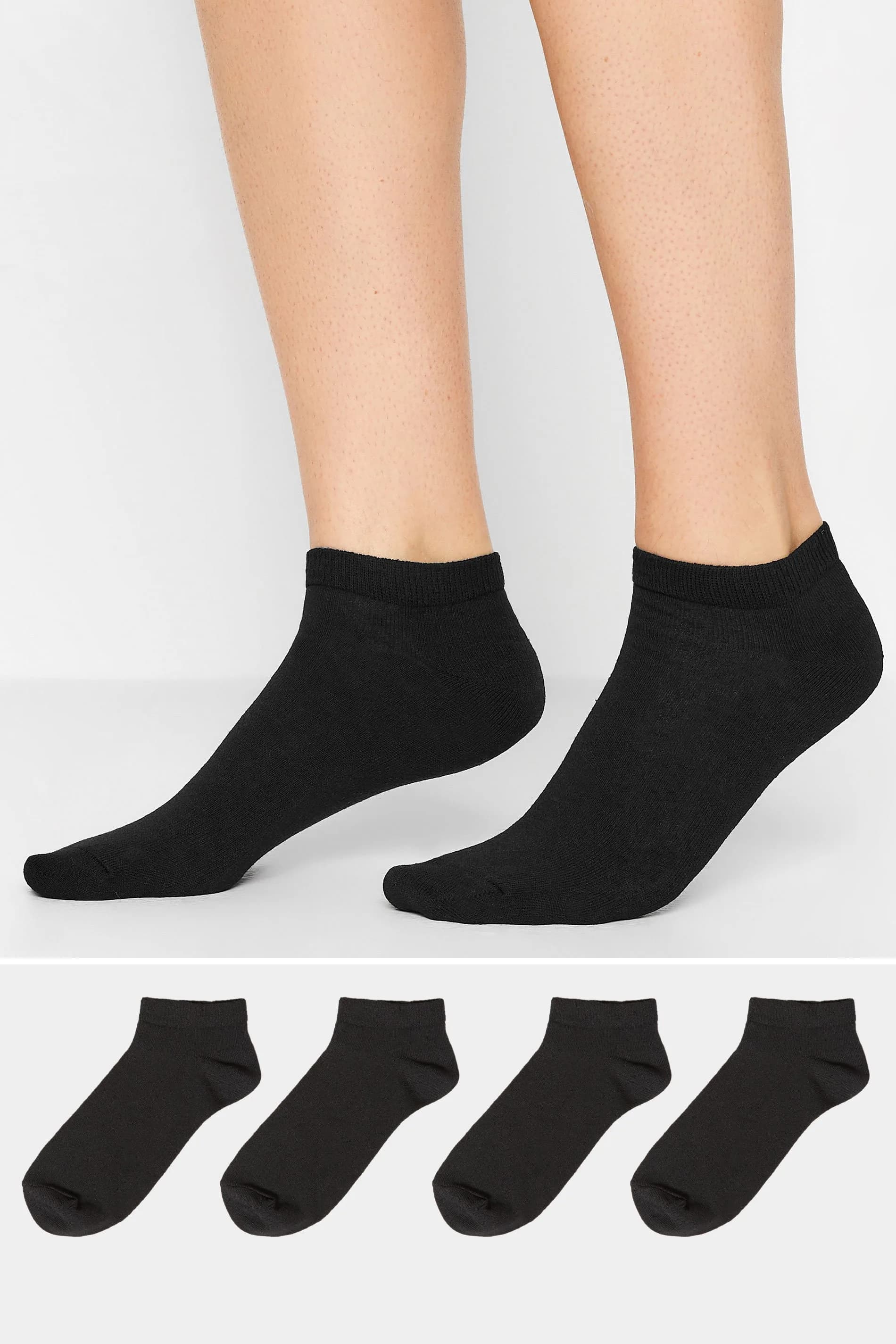2 PACK Black Trainer Socks