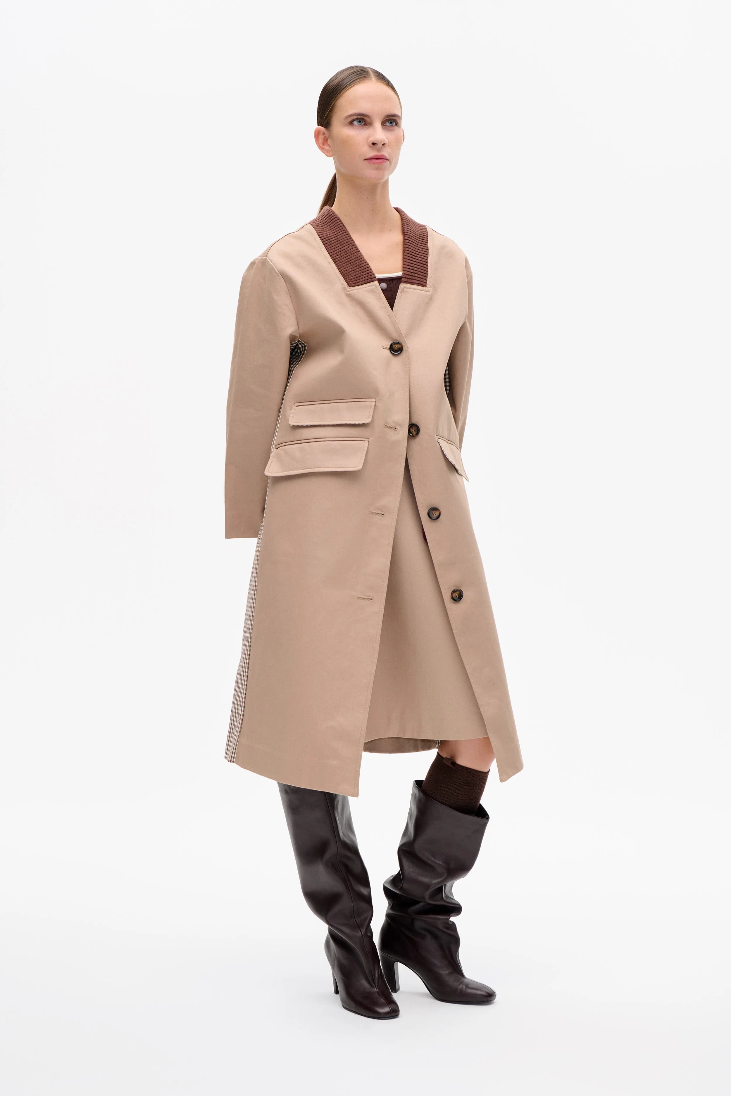 DAGNY COAT | Portabella Camel Check
