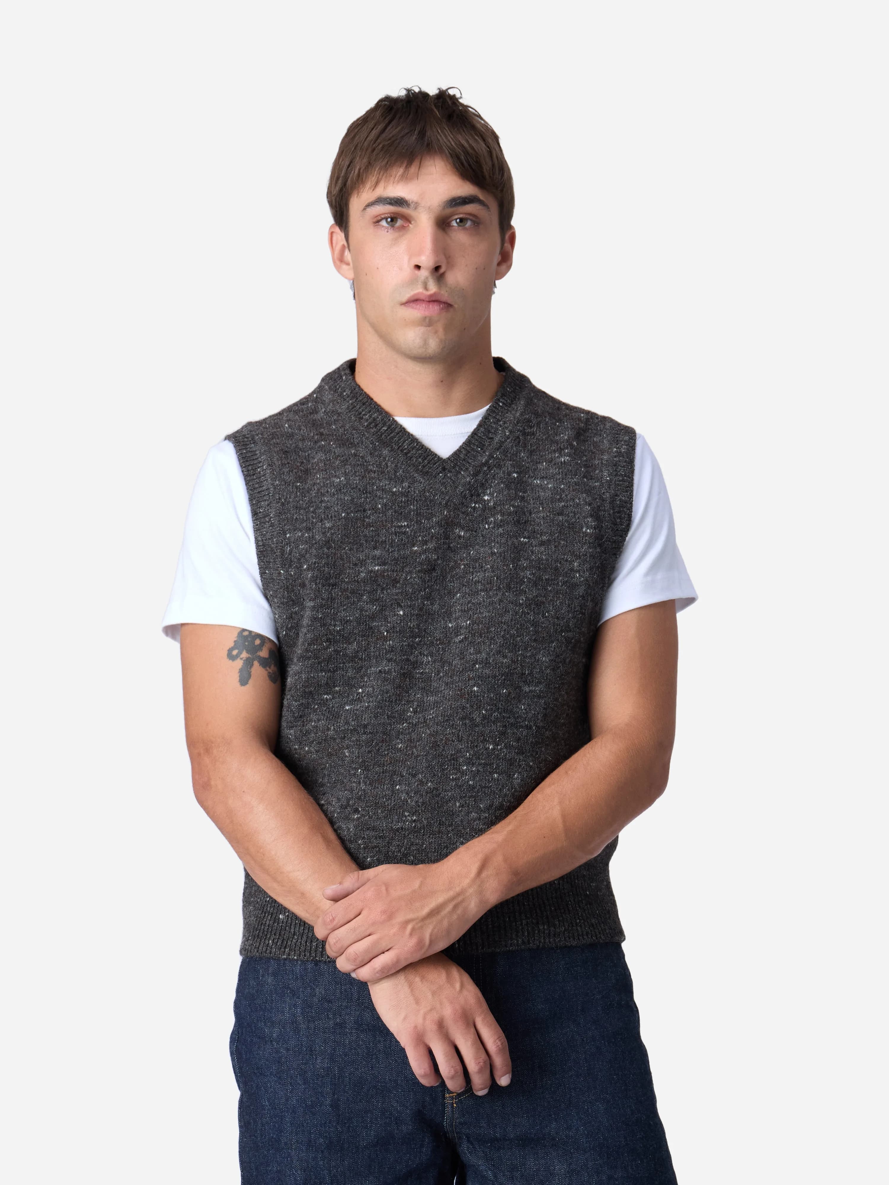 Sweater Vest ~ Pewter Tweed