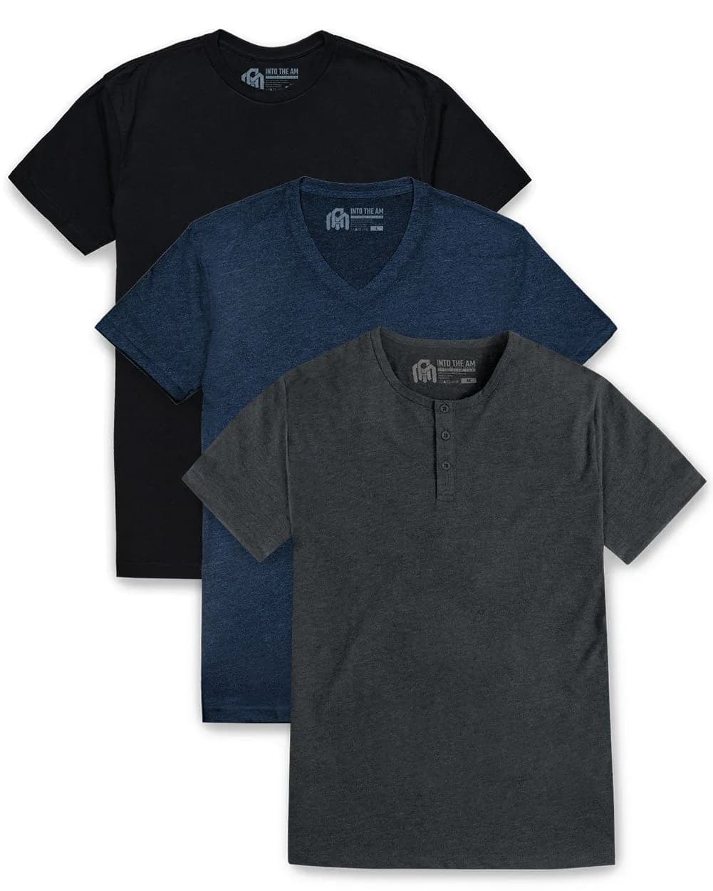 Custom 3 Pack Basic Tee, V-Neck Tee, Henley Tee