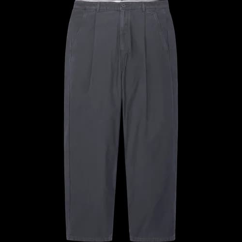 WASHED COTTON ONE TUCK PANTS